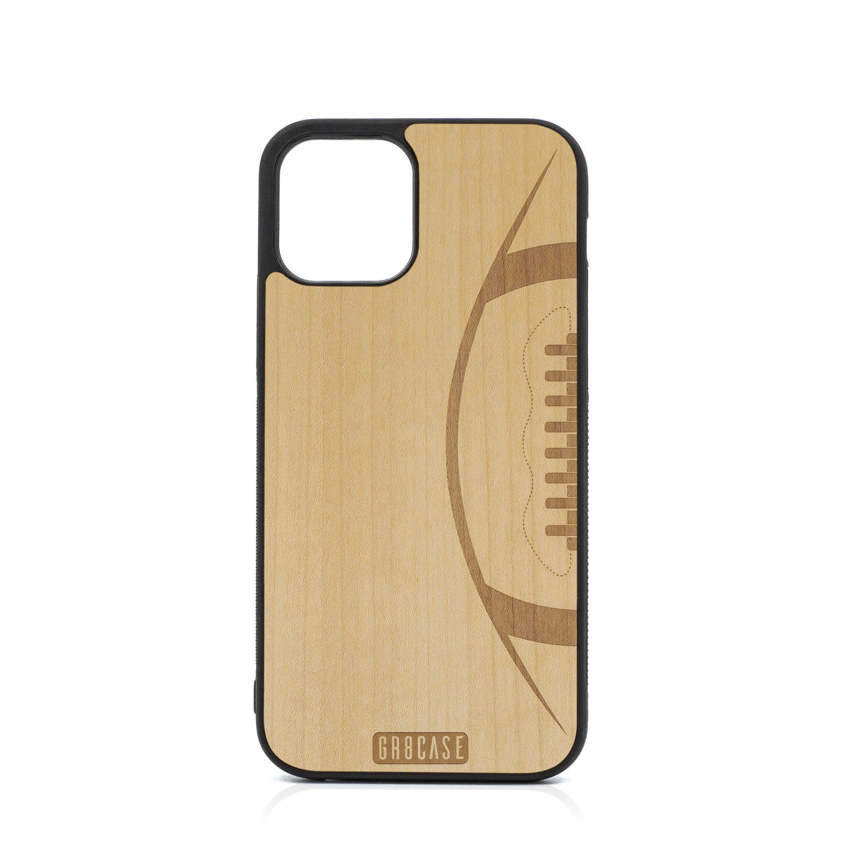 Football Design Wood Case For iPhone 12