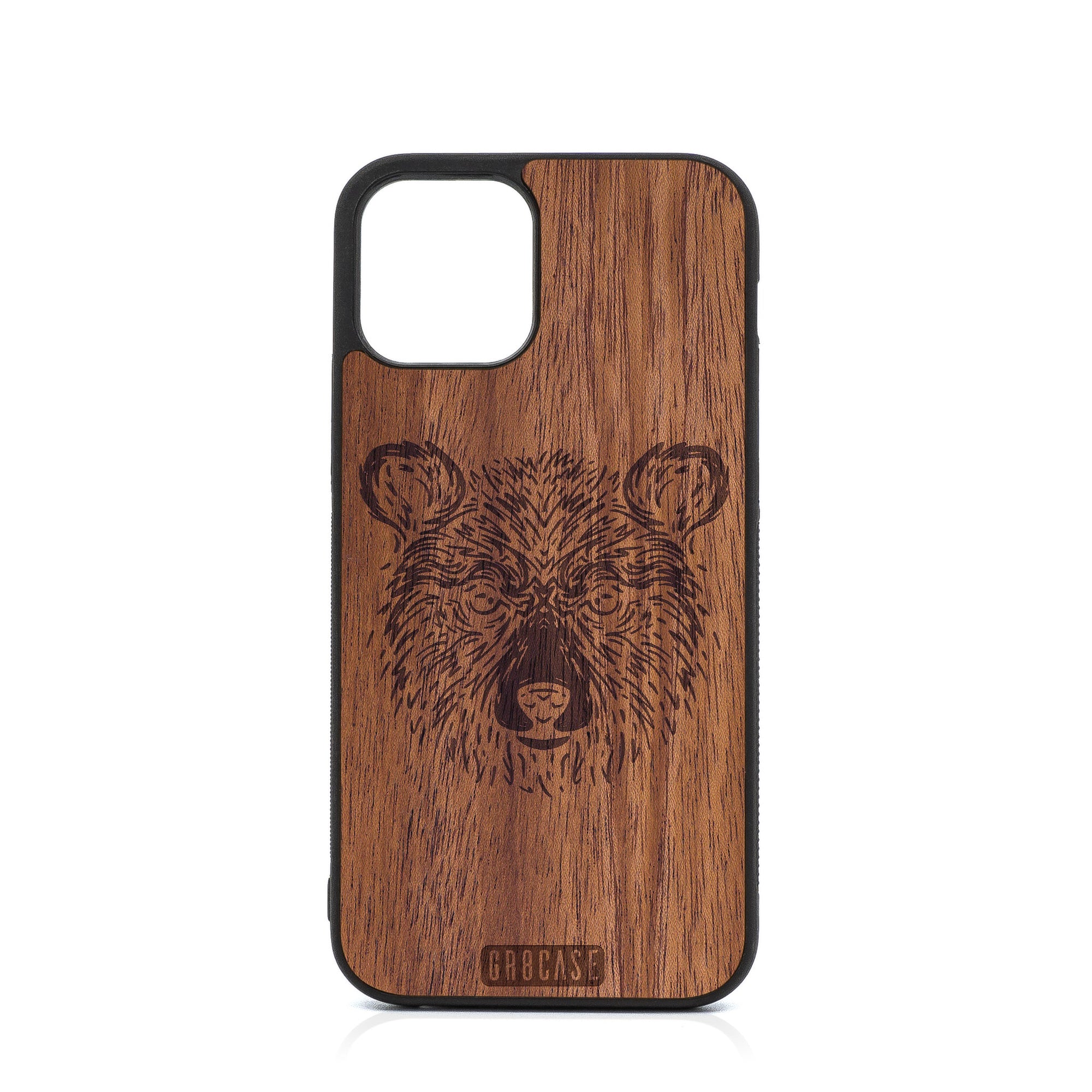 Furry Bear Design Wood Case For iPhone 12 Pro
