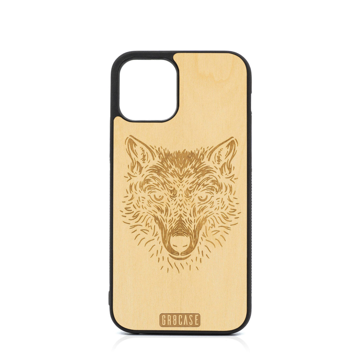 Furry Wolf Design Wood Case For iPhone 12