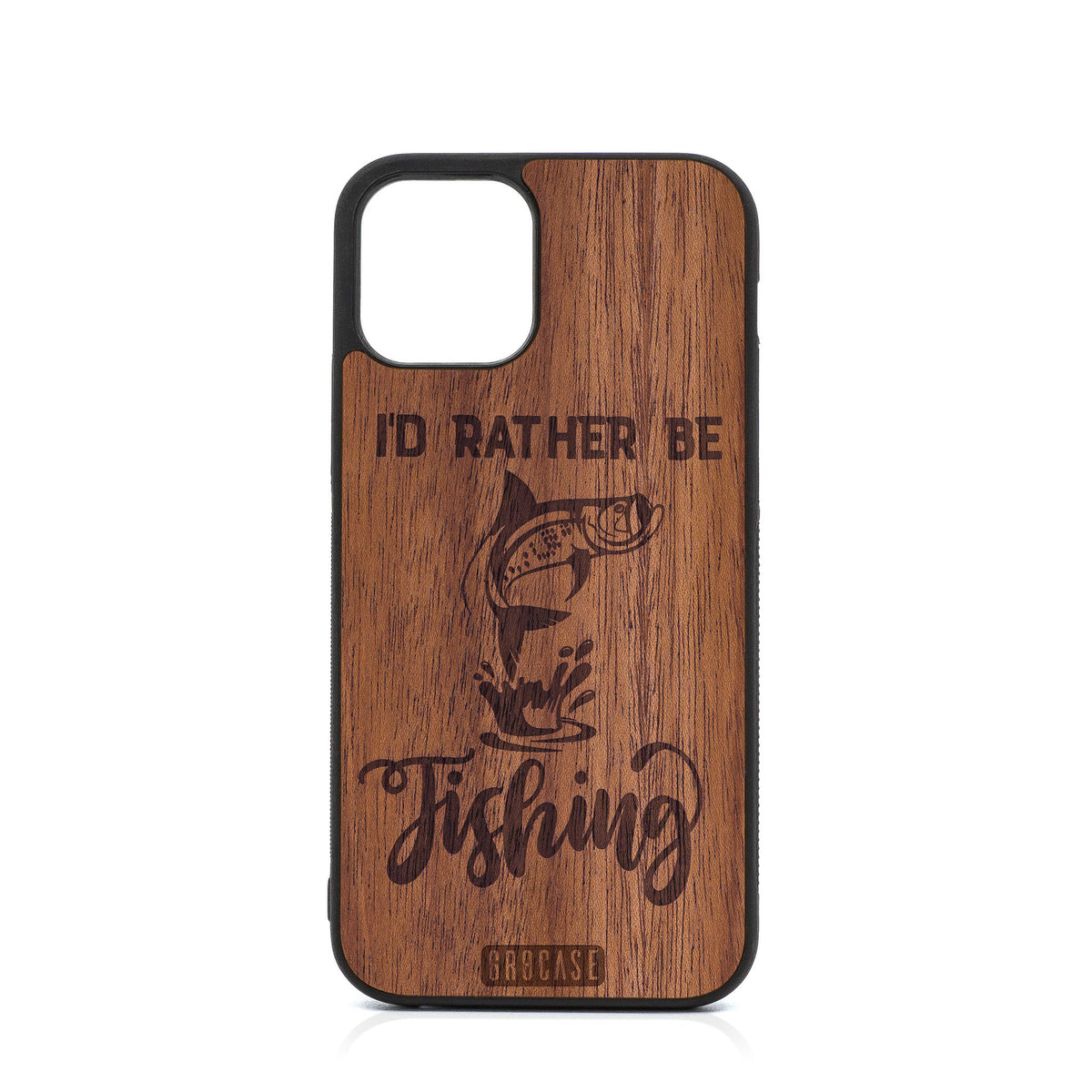 I&#39;D Rather Be Fishing Design Wood Case For iPhone 12