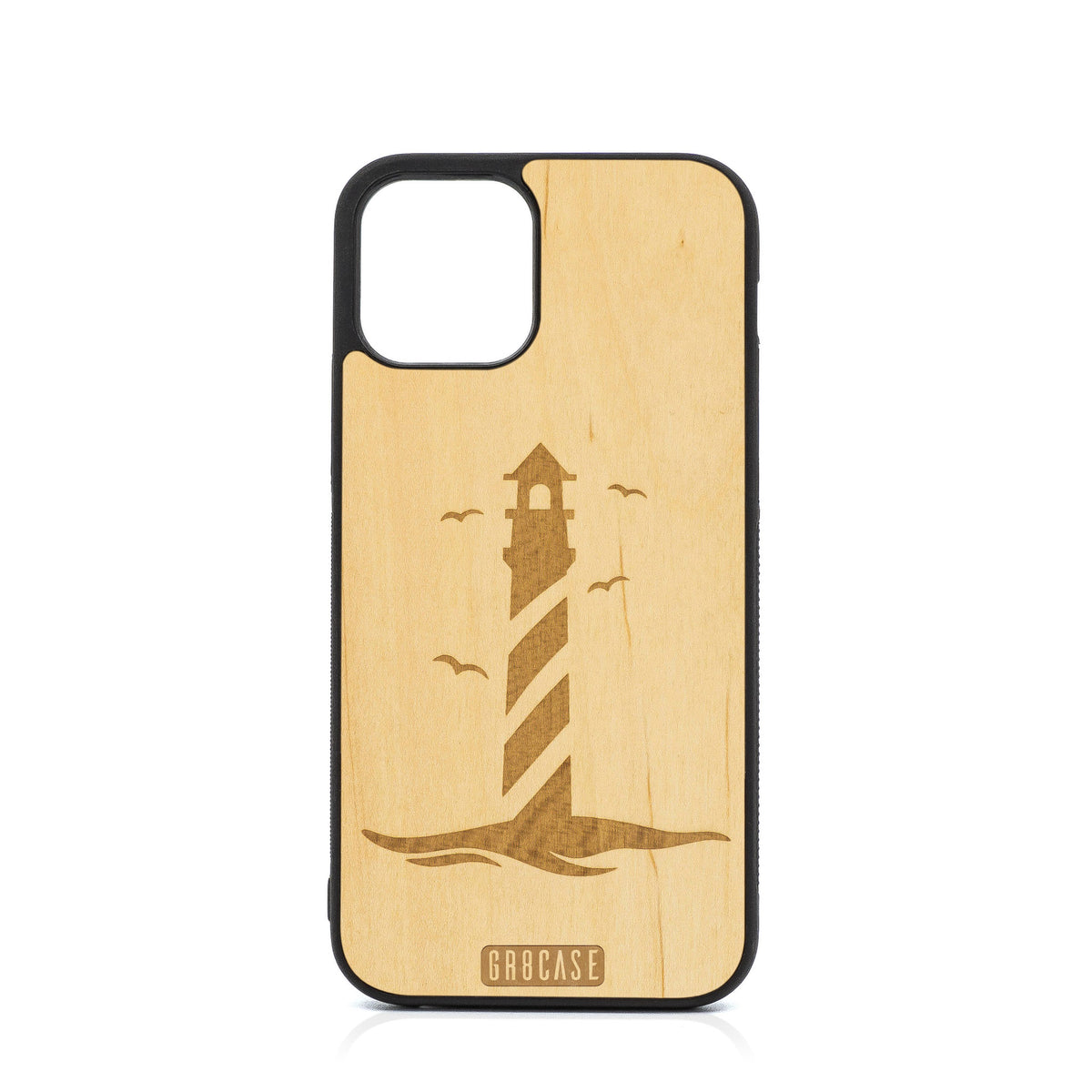 Lighthouse Design Wood Case For iPhone 12