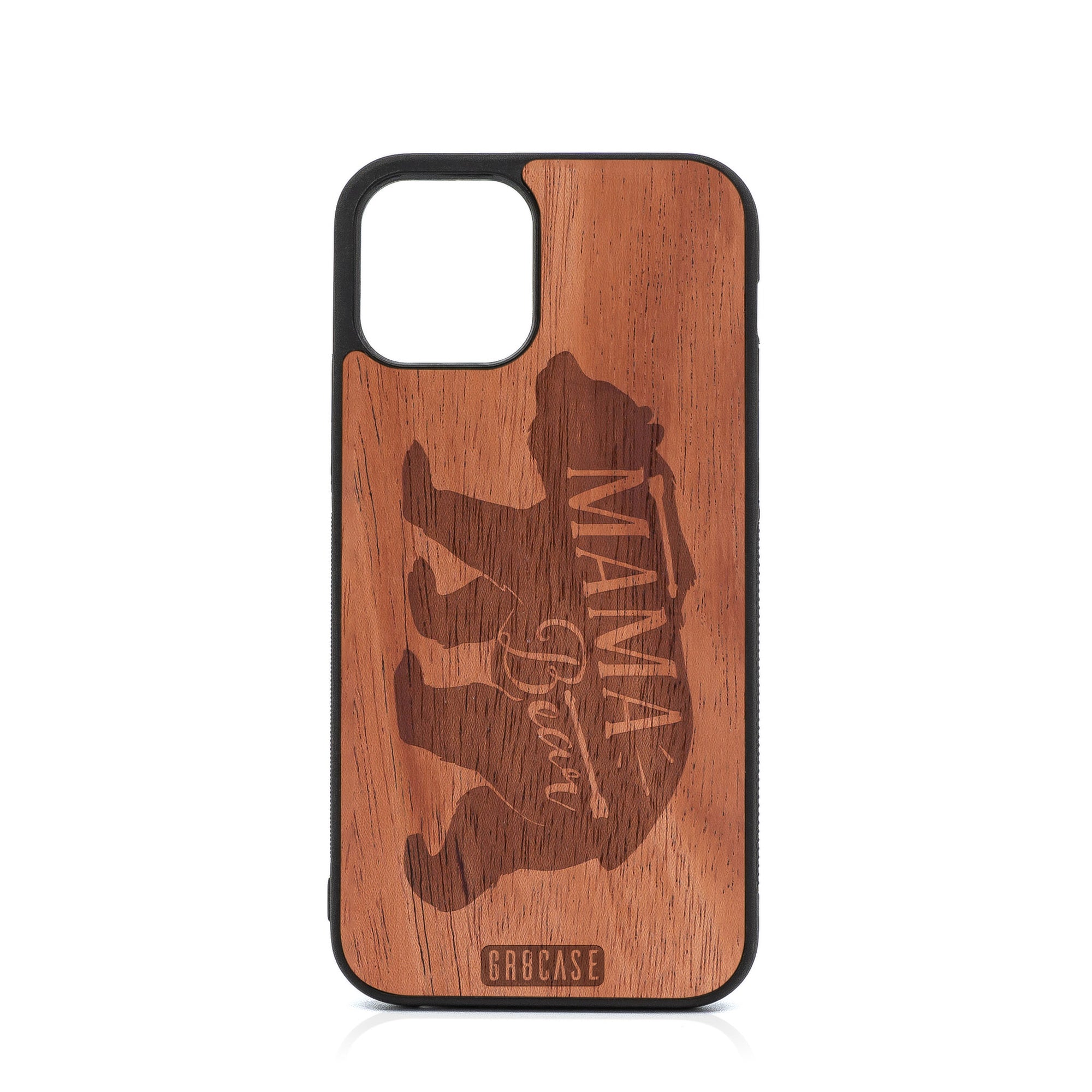 Mama Bear Design Wood Case For iPhone 12 Pro