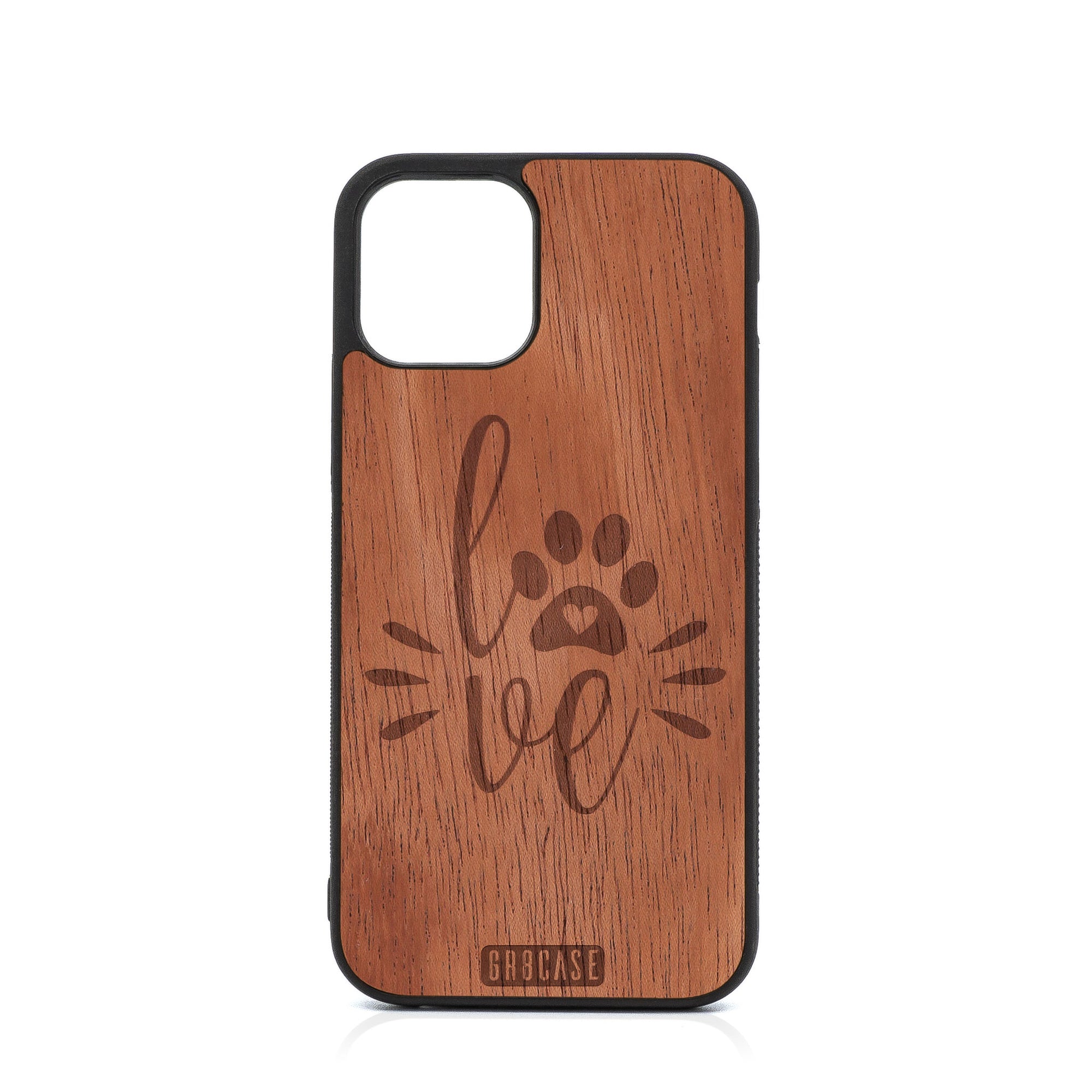 Paw Love Design Wood Case For iPhone 12