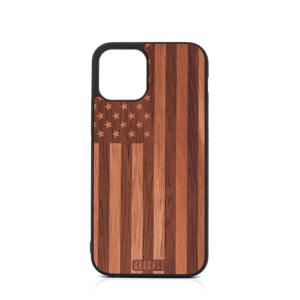 USA Flag Design Wood Case For iPhone 12 Pro