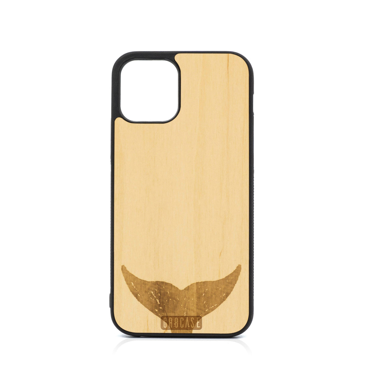 Whale Tail Design Wood Case For iPhone 12 Pro