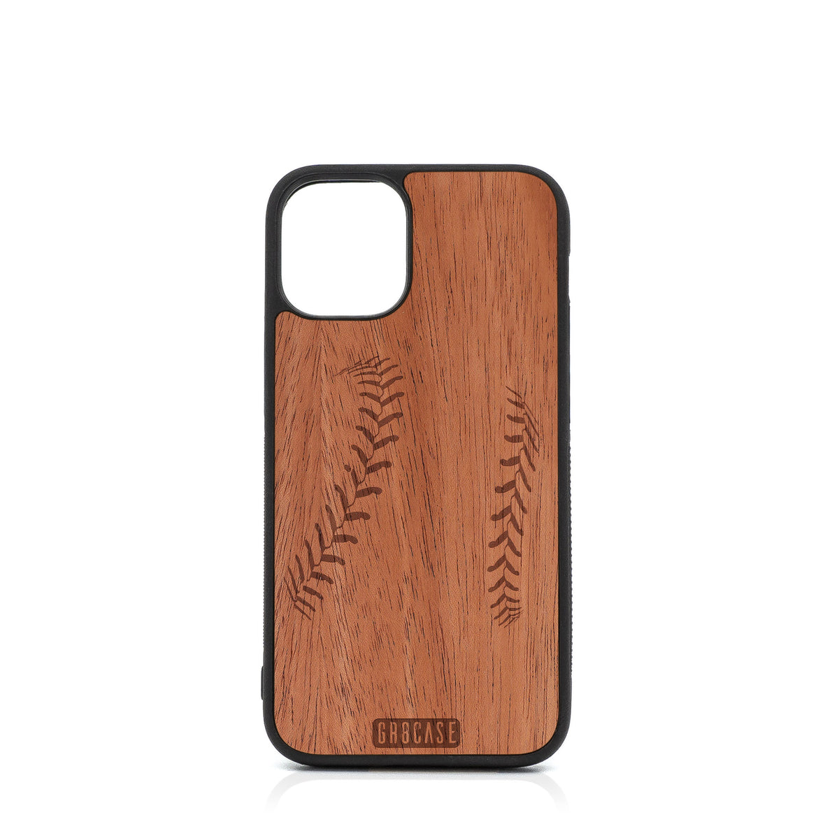 Baseball Stitches Design Wood Case For iPhone 12 Mini
