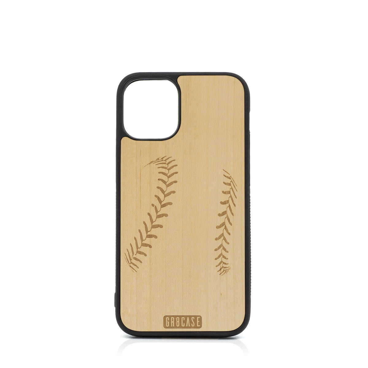 Baseball Stitches Design Wood Case For iPhone 12 Mini