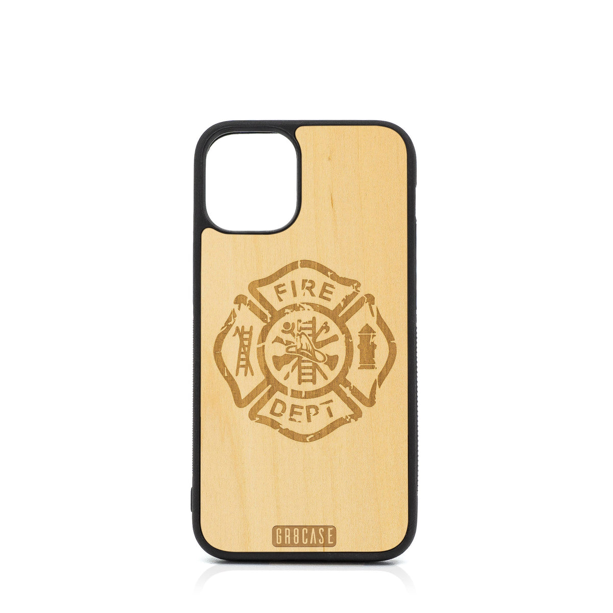 Fire Department Design Wood Case For iPhone 12 Mini