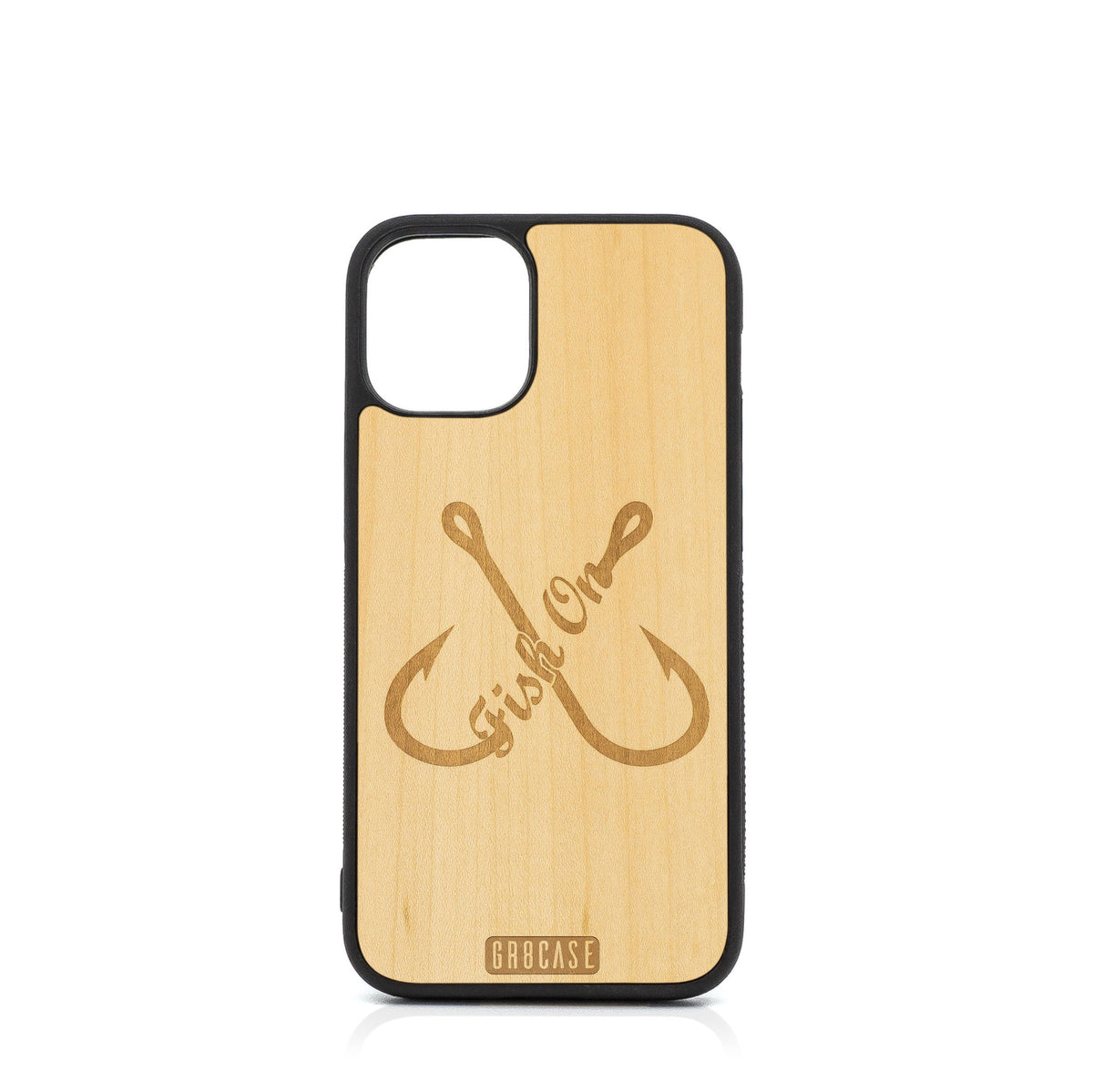 Fish On (Fish Hooks) Design Wood Case For iPhone 12 Mini