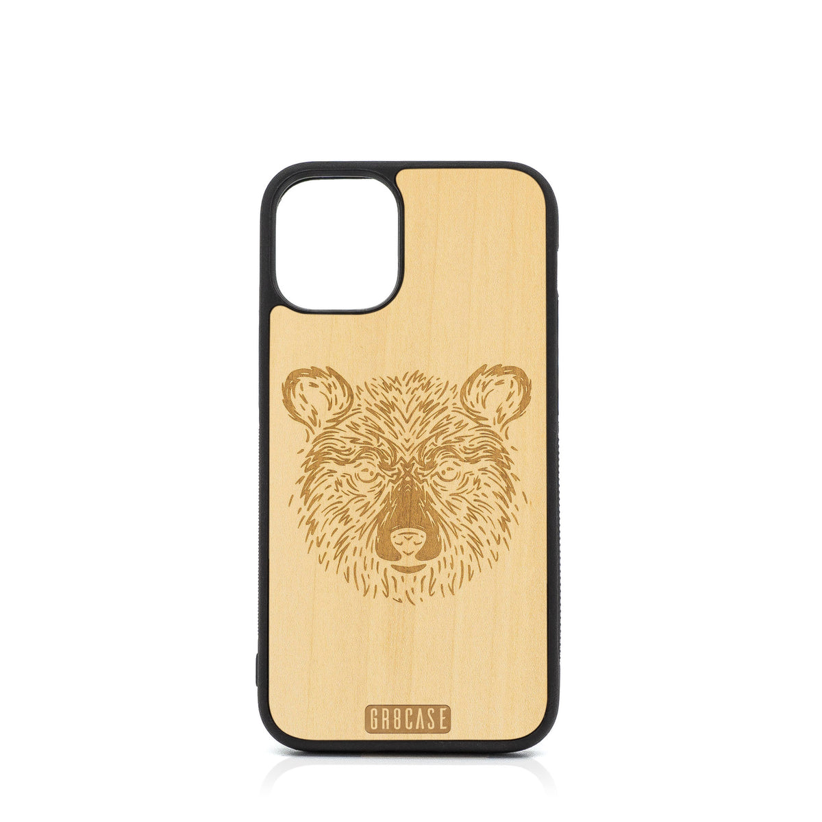 Furry Bear Design Wood Case For iPhone 12 Mini