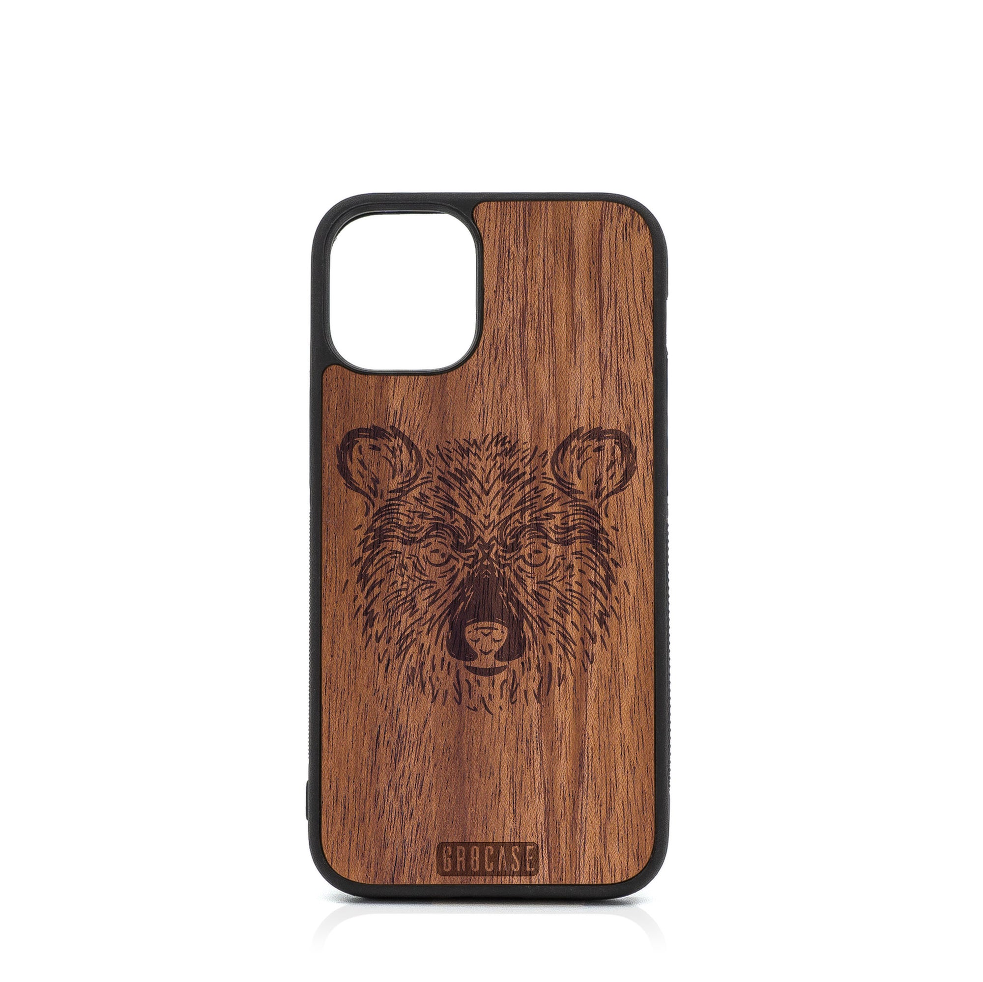 Furry Bear Design Wood Case For iPhone 12 Mini