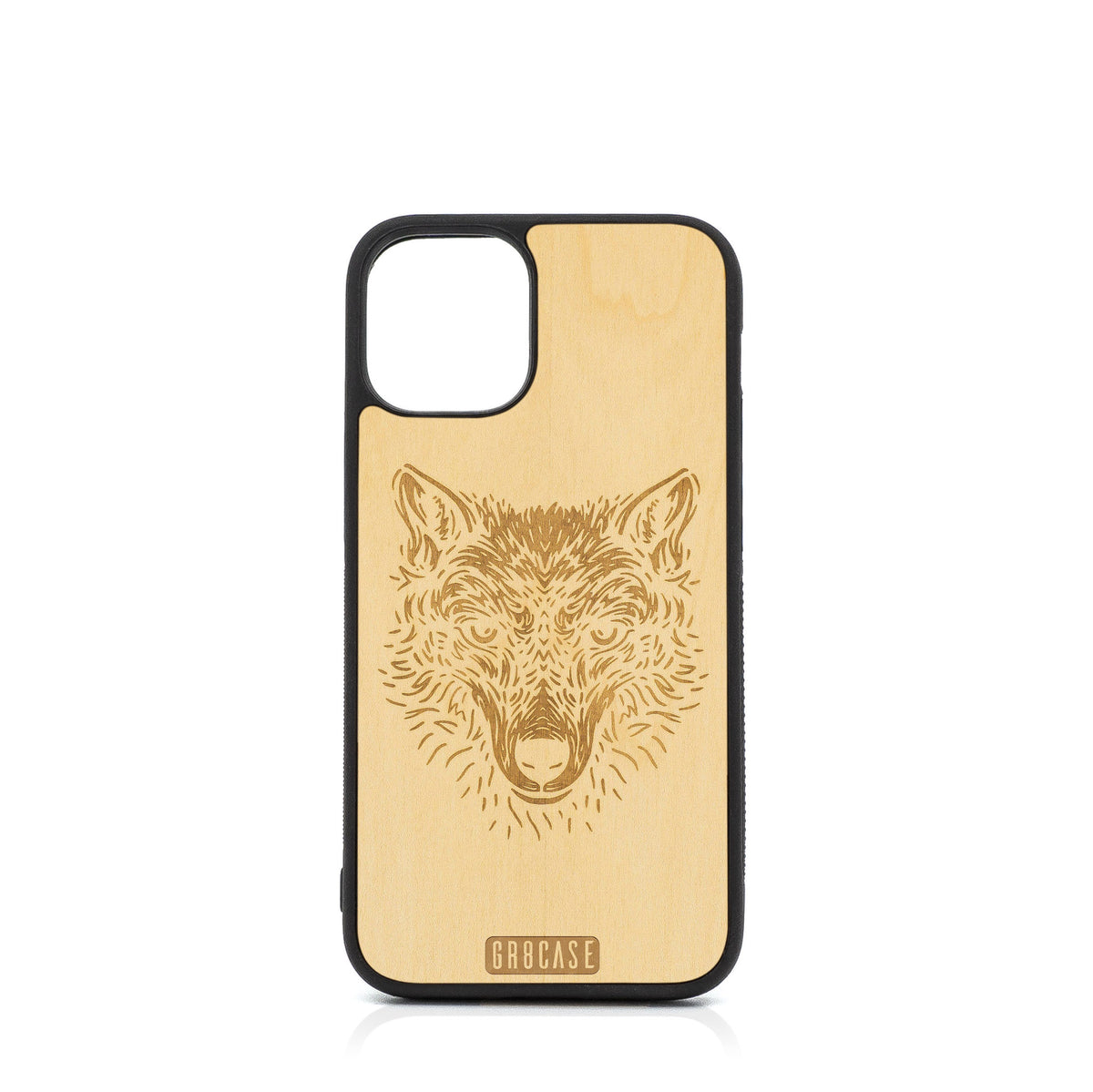 Furry Wolf Design Wood Case For iPhone 12 Mini