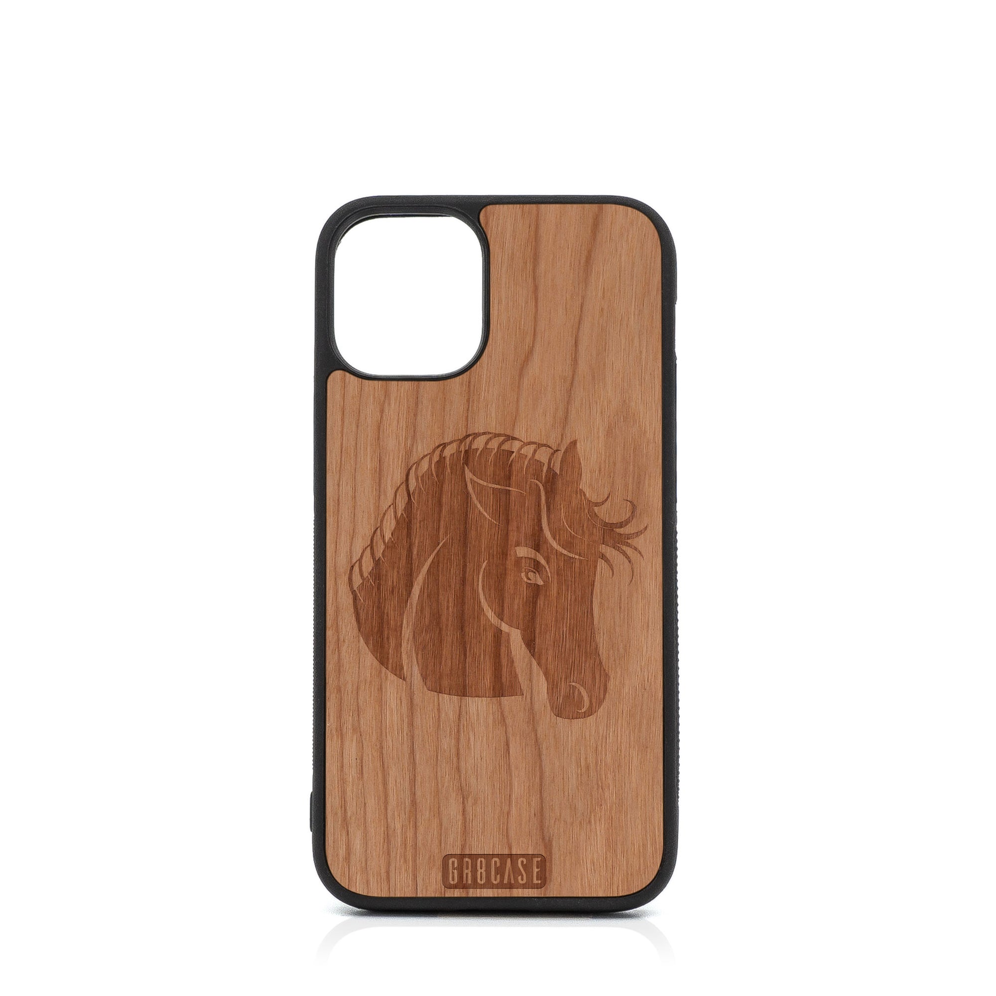 Horse Design Wood Case For iPhone 12 Mini