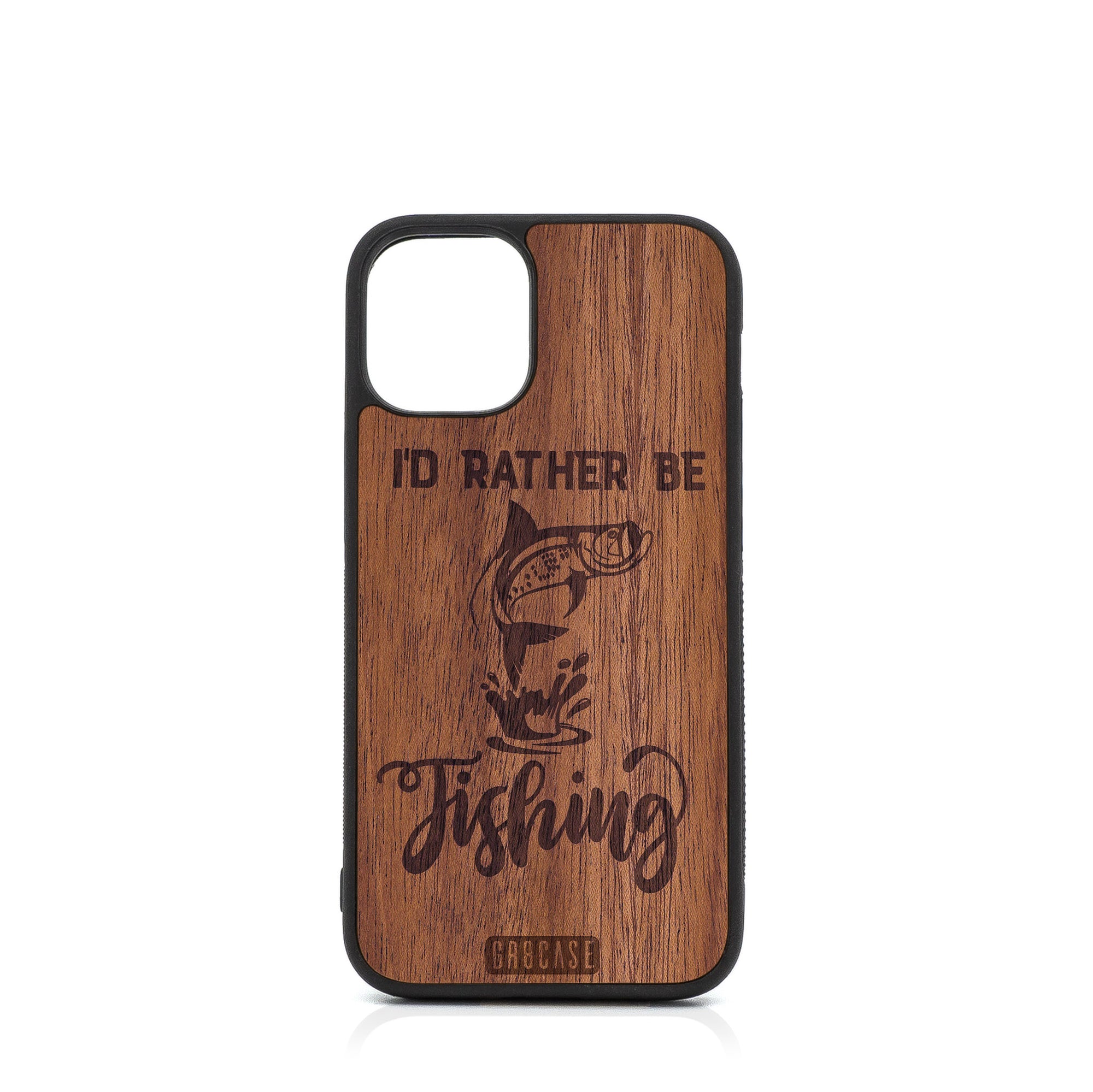 I'D Rather Be Fishing Design Wood Case For iPhone 12 Mini