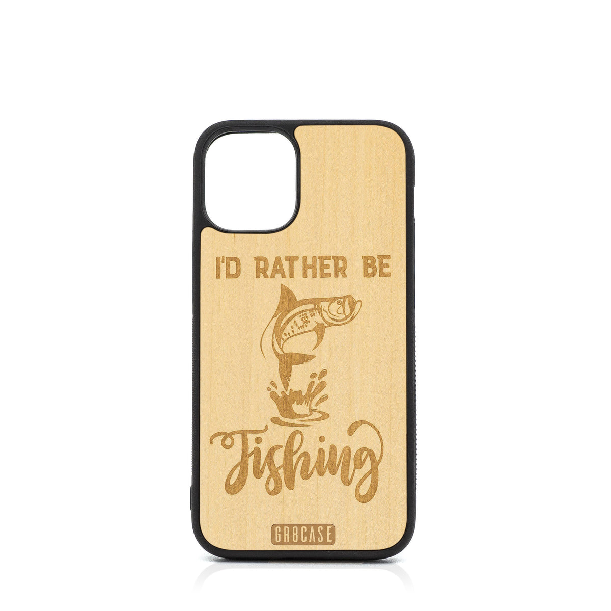 I&#39;D Rather Be Fishing Design Wood Case For iPhone 12 Mini