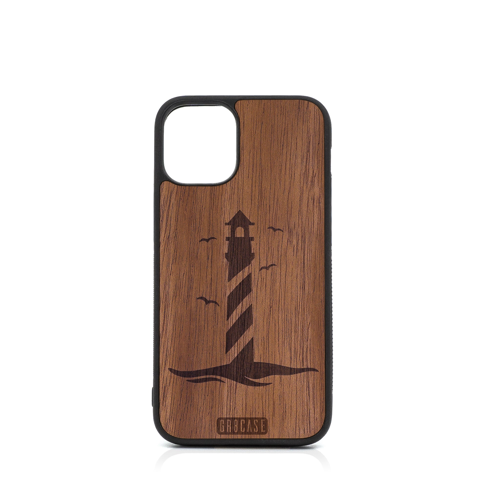 Lighthouse Design Wood Case For iPhone 12 Mini