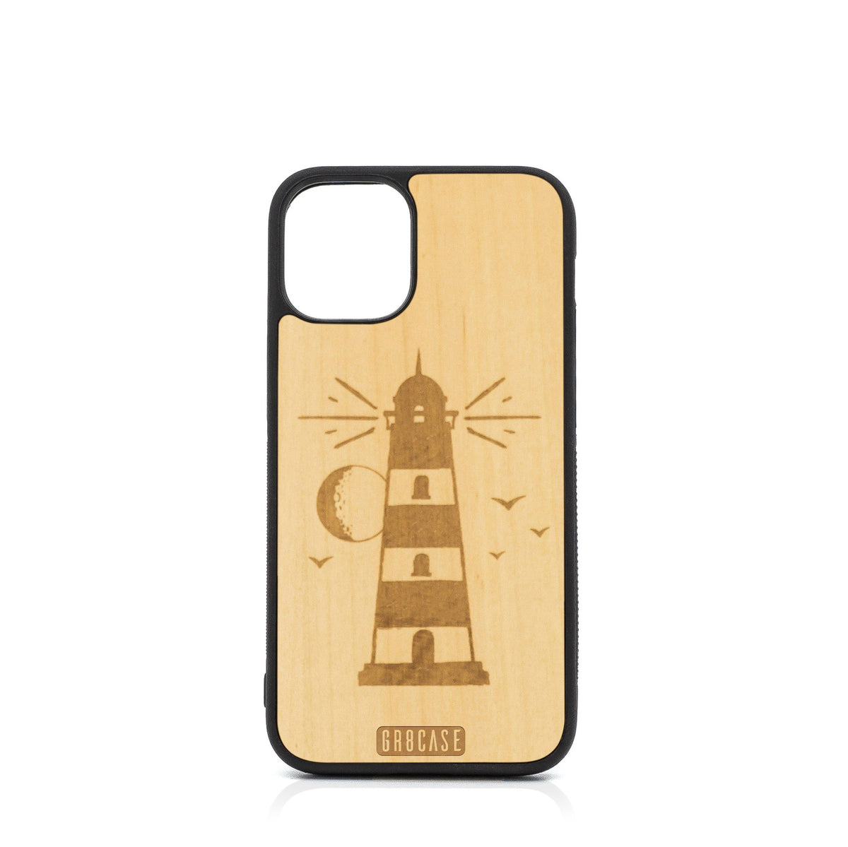 Midnight Lighthouse Design Wood Case For iPhone 12 Mini
