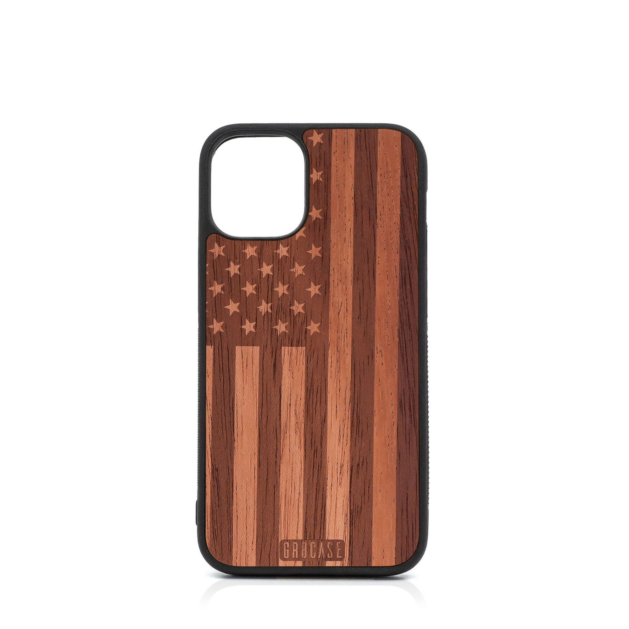 USA Flag Design Wood Case For iPhone 12 Mini