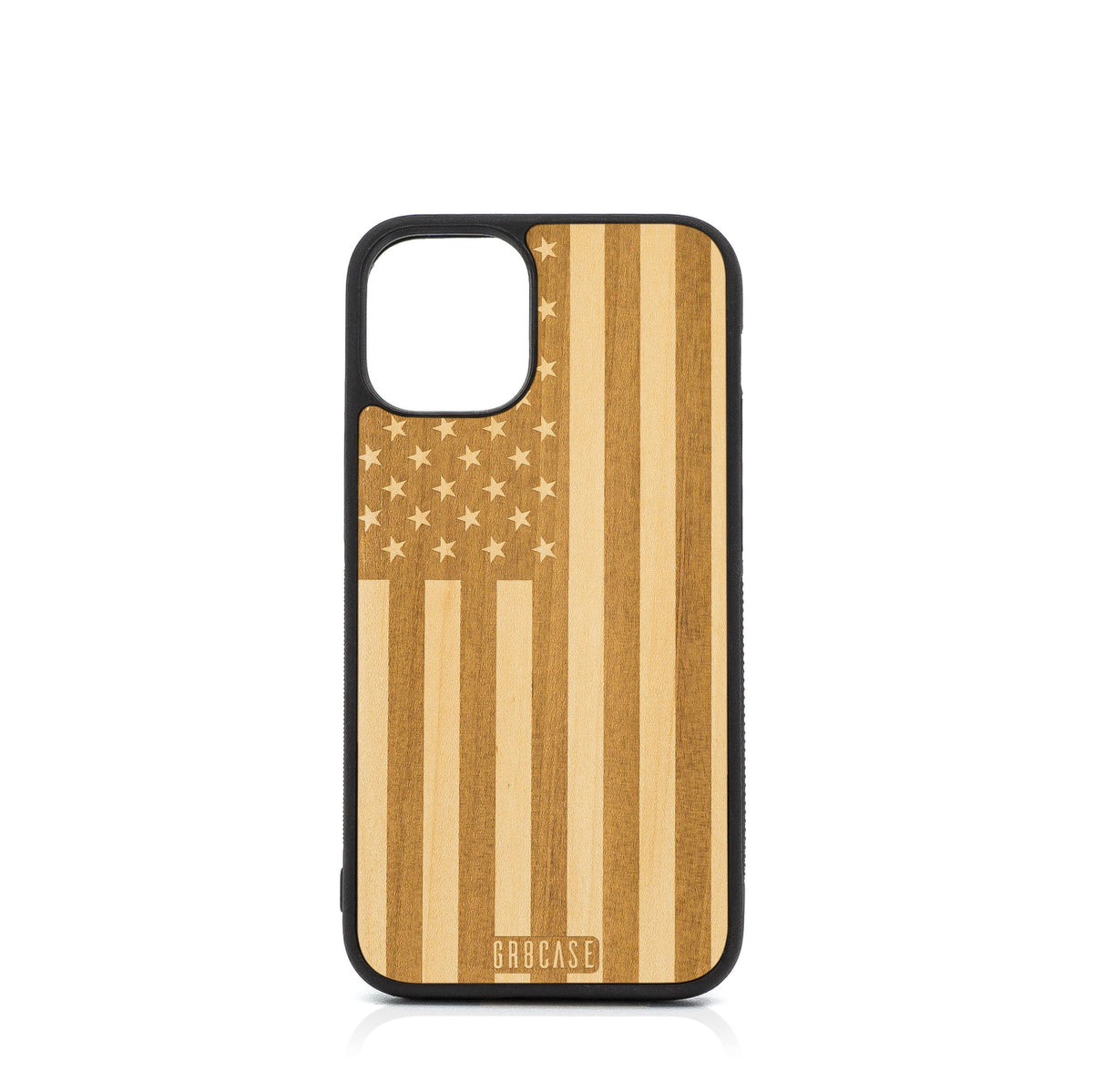 USA Flag Design Wood Case For iPhone 12 Mini