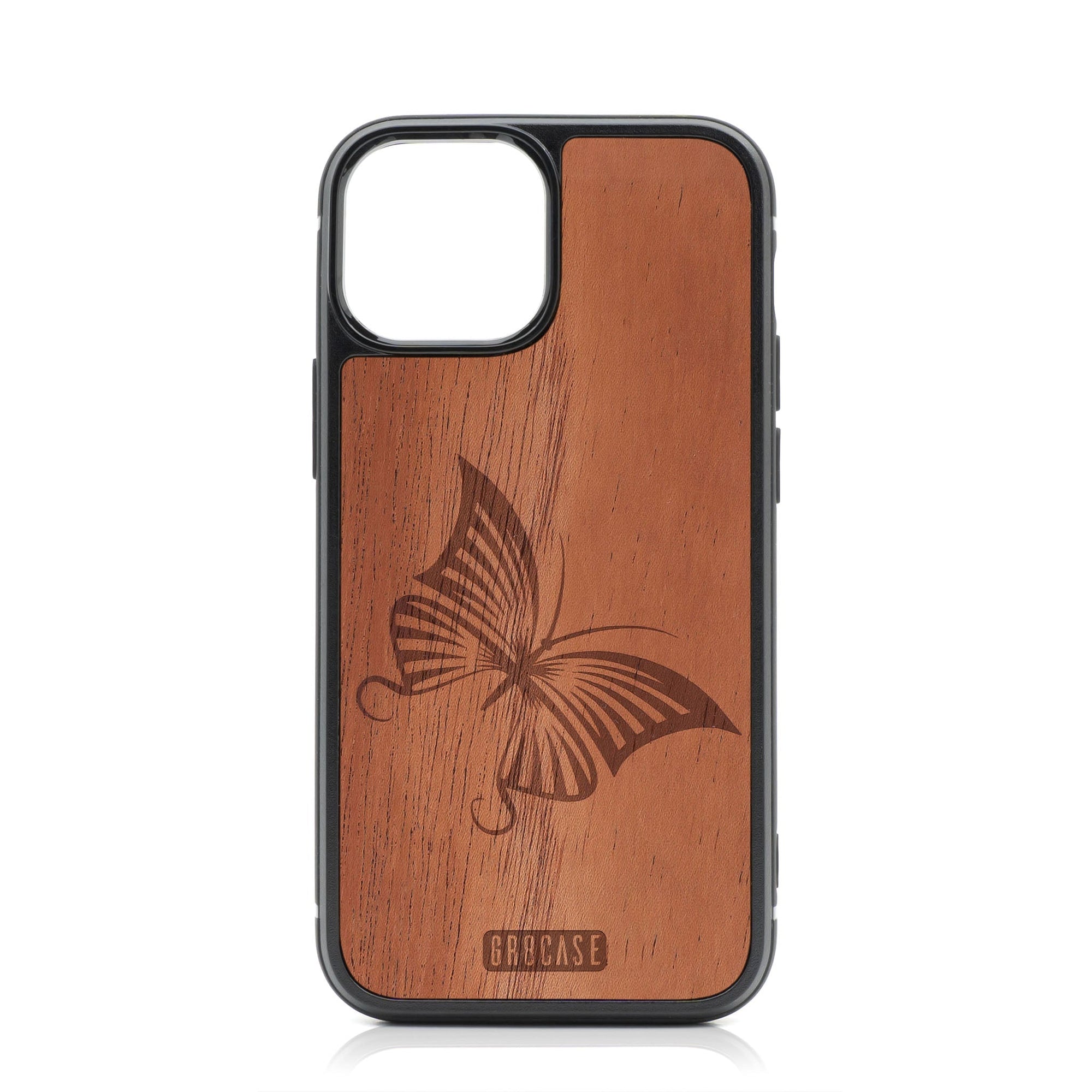 Butterfly Design Wood Case For iPhone 14 Plus