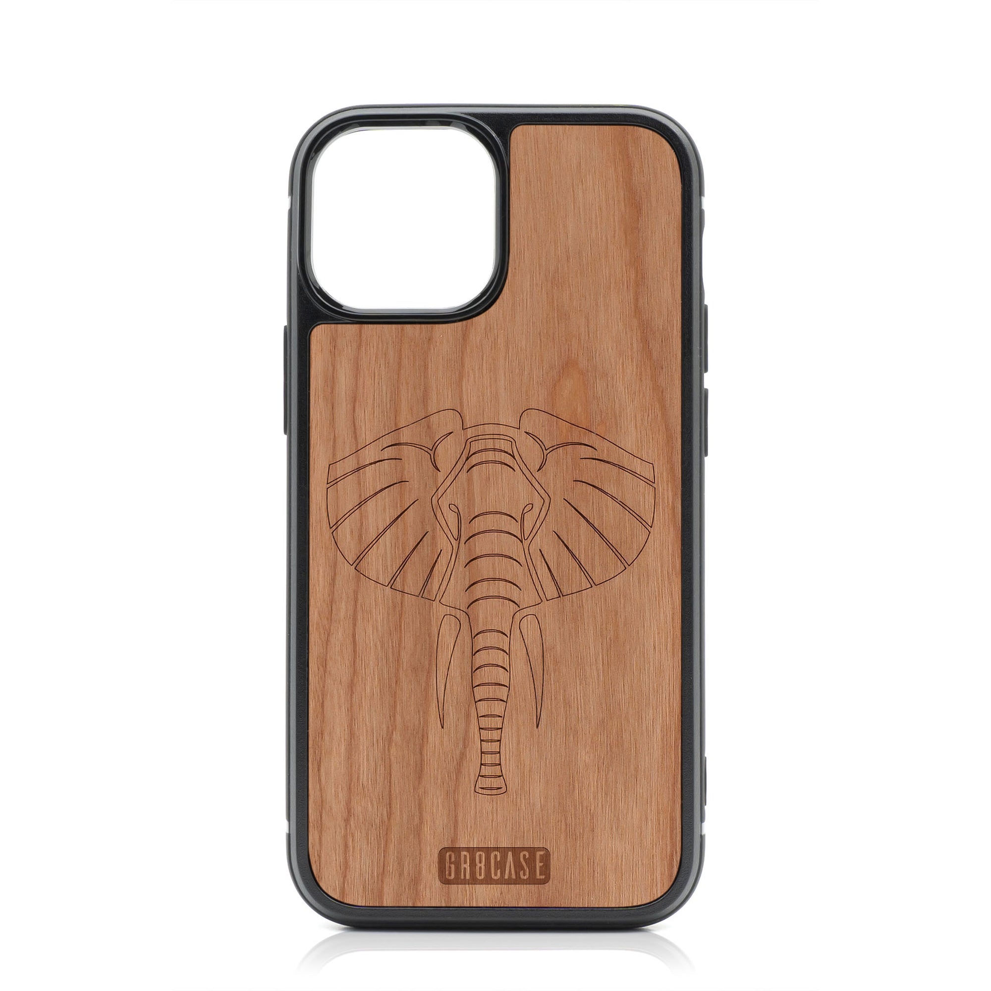 Elephant Design Wood Case For iPhone 13 Mini
