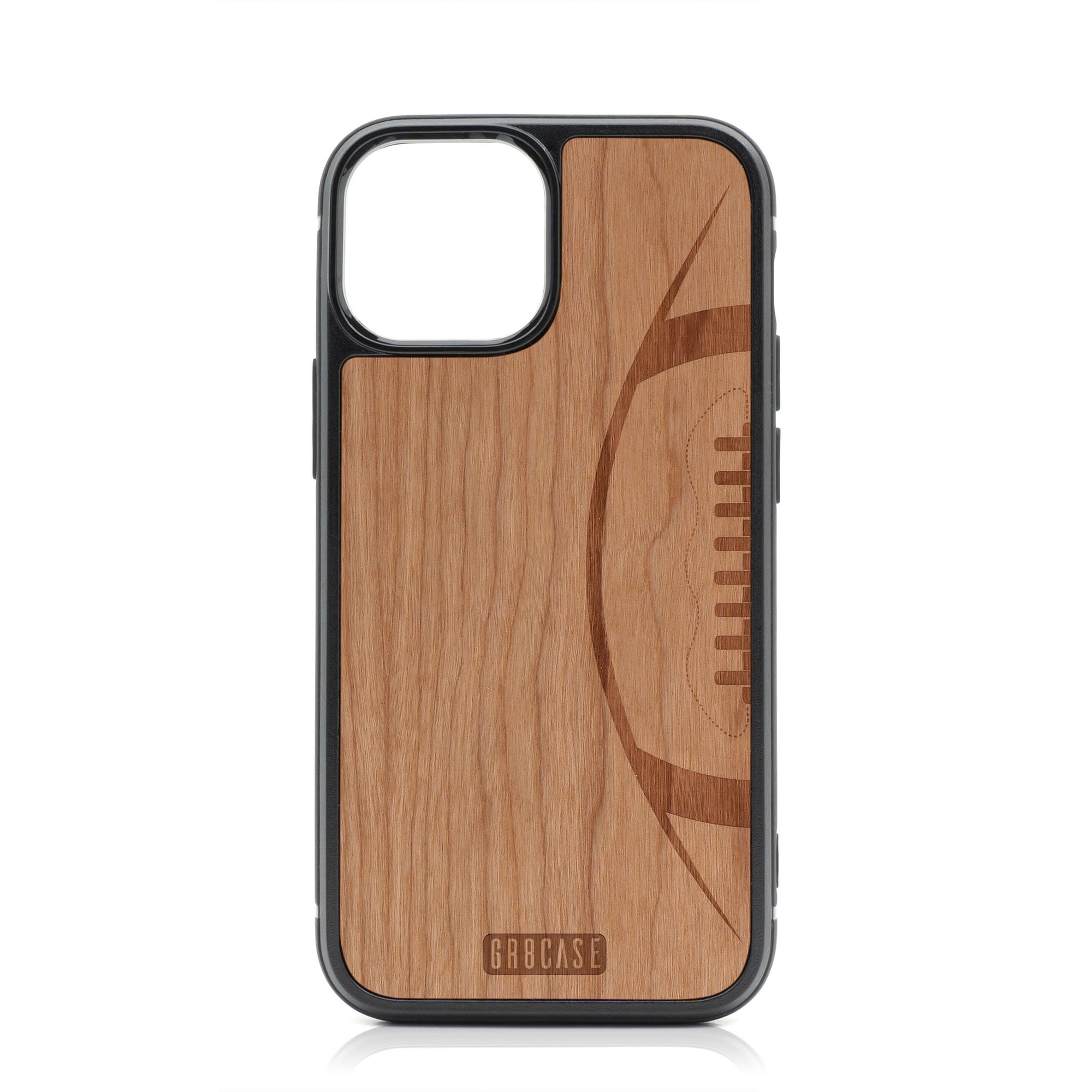 Football Design Wood Case For iPhone 13 Mini