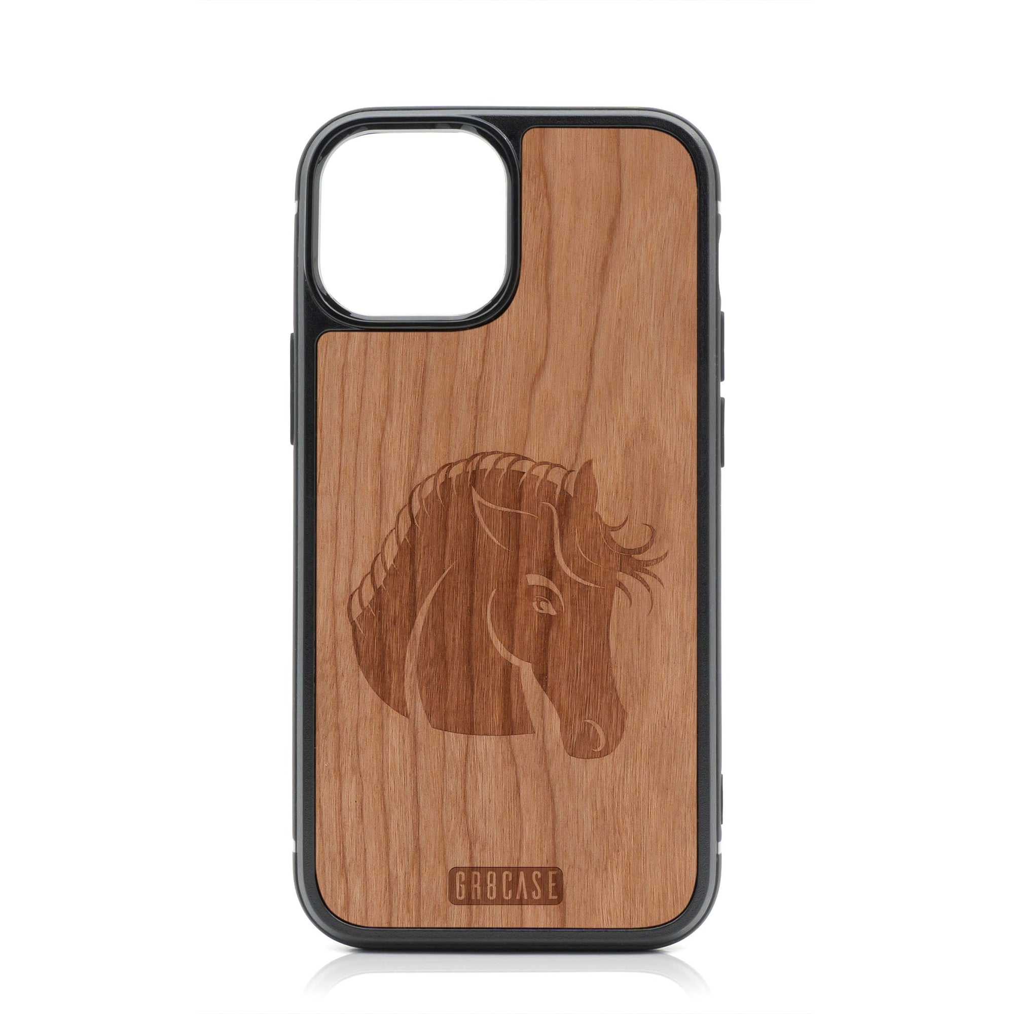 Horse Design Wood Case For iPhone 14 Plus
