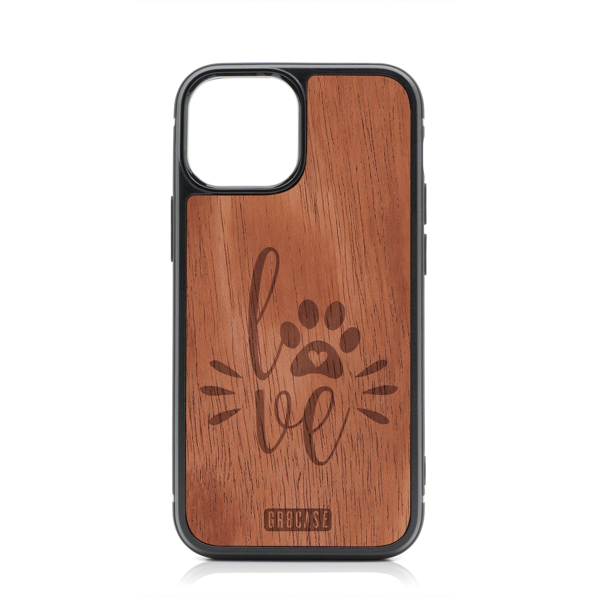 Paw Love Design Wood Case For iPhone 14 Plus