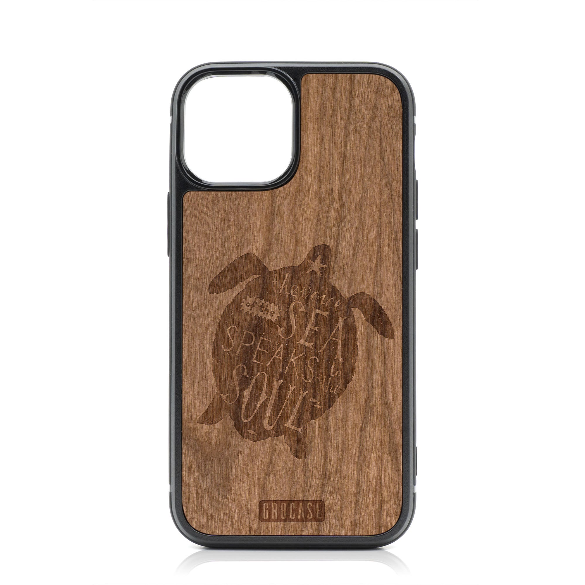 The Voice Of The Sea Speaks To The Soul (Turtle) Design Wood Case For iPhone 13 Mini
