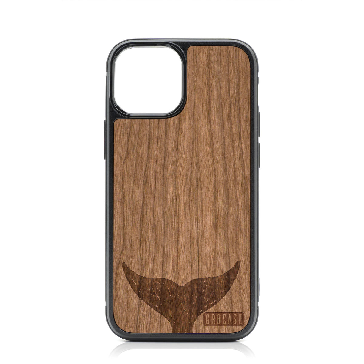 Whale Tail Design Wood Case For iPhone 13 Mini