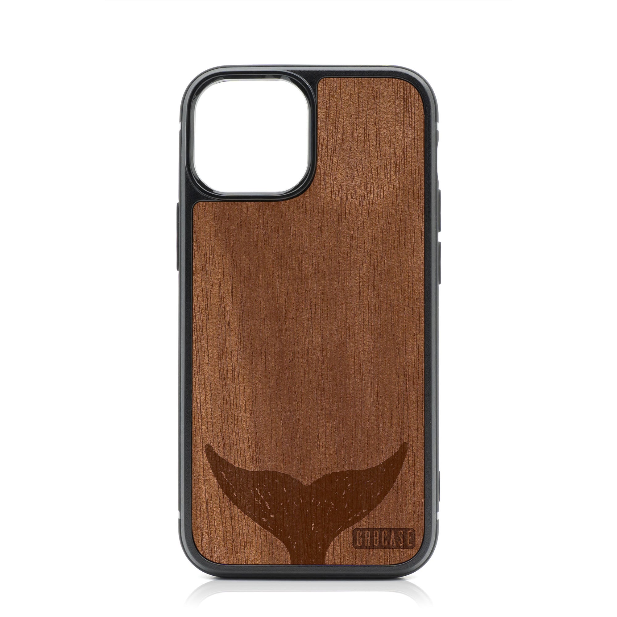 Whale Tail Design Wood Case For iPhone 13 Mini