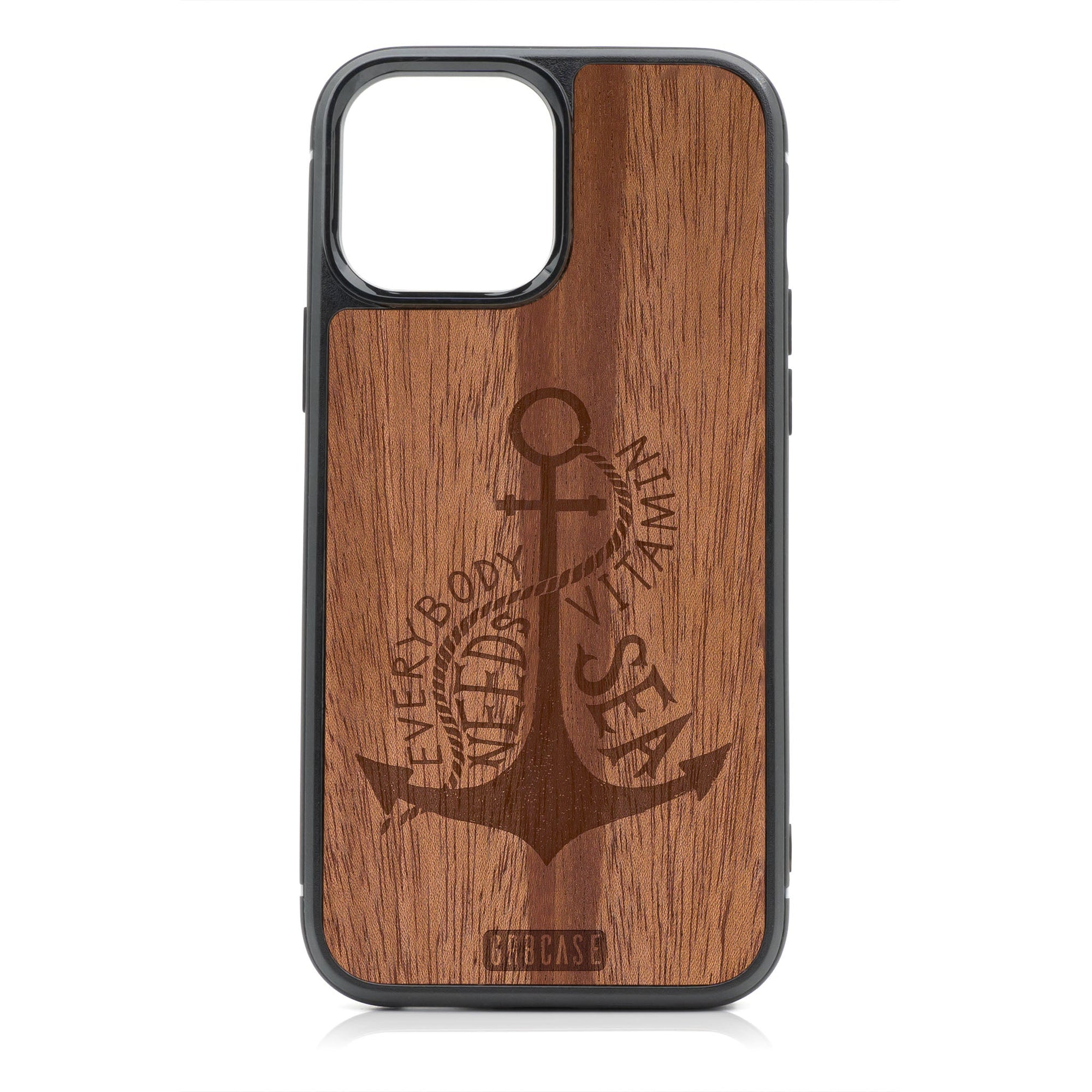 Everybody Needs Vitamin Sea (Anchor) Design Wood Case For iPhone 14 Pro Max