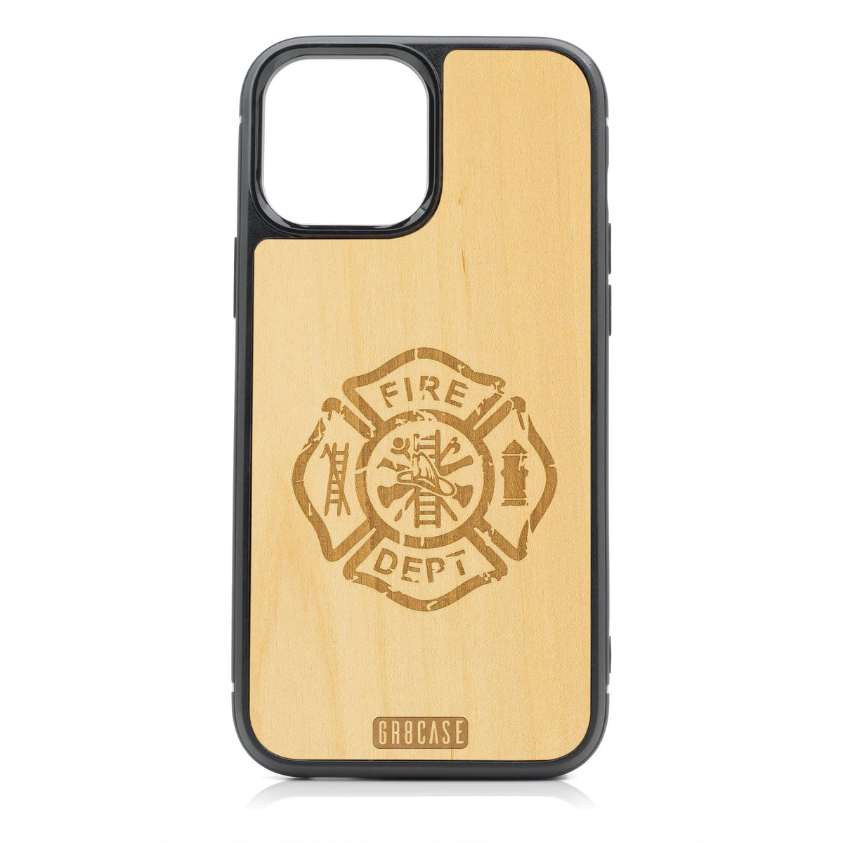 Fire Department Design Wood Case For iPhone 13 Pro Max