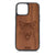 Furry Wolf Design Wood Case For iPhone 14 Pro Max