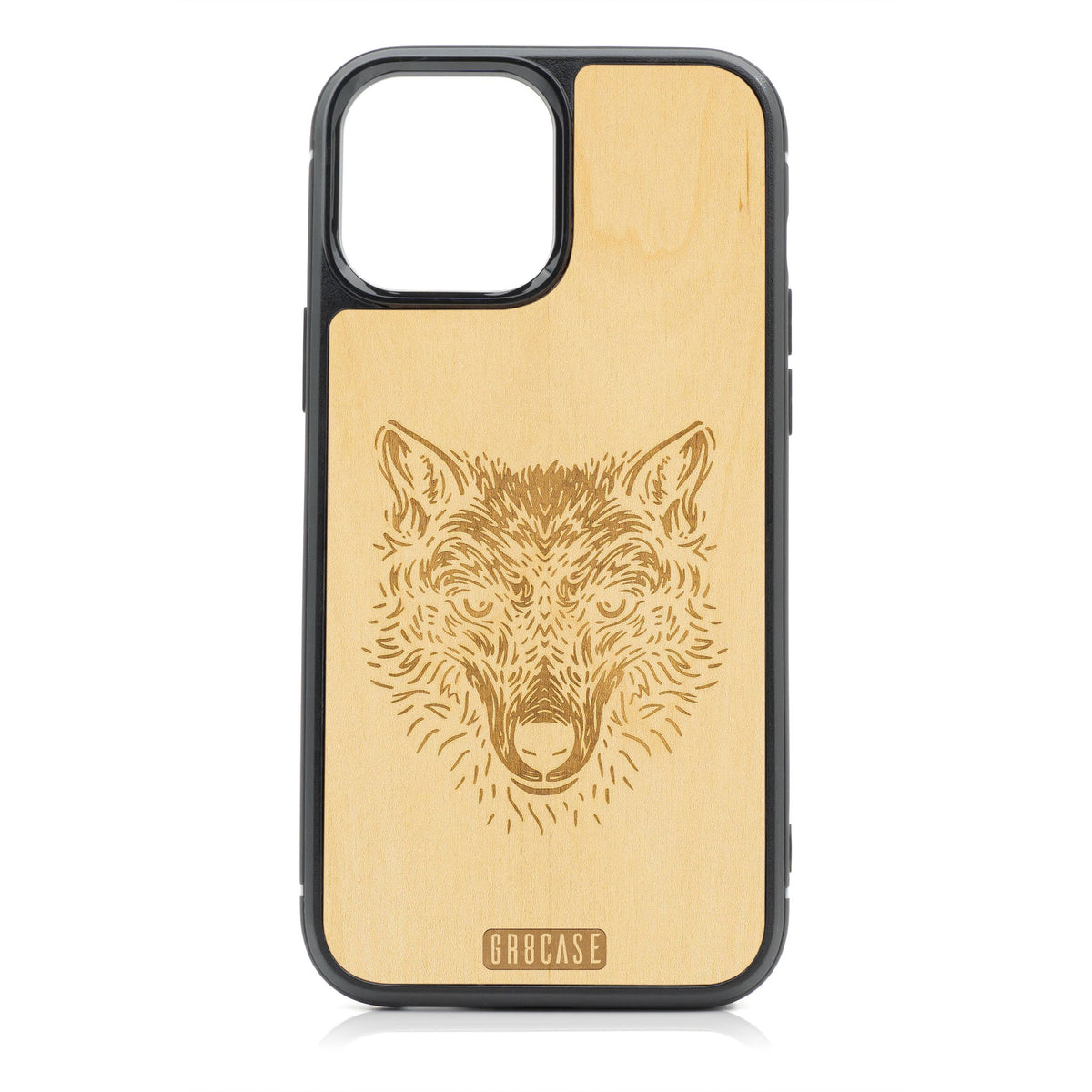 Furry Wolf Design Wood Case For iPhone 13 Pro Max