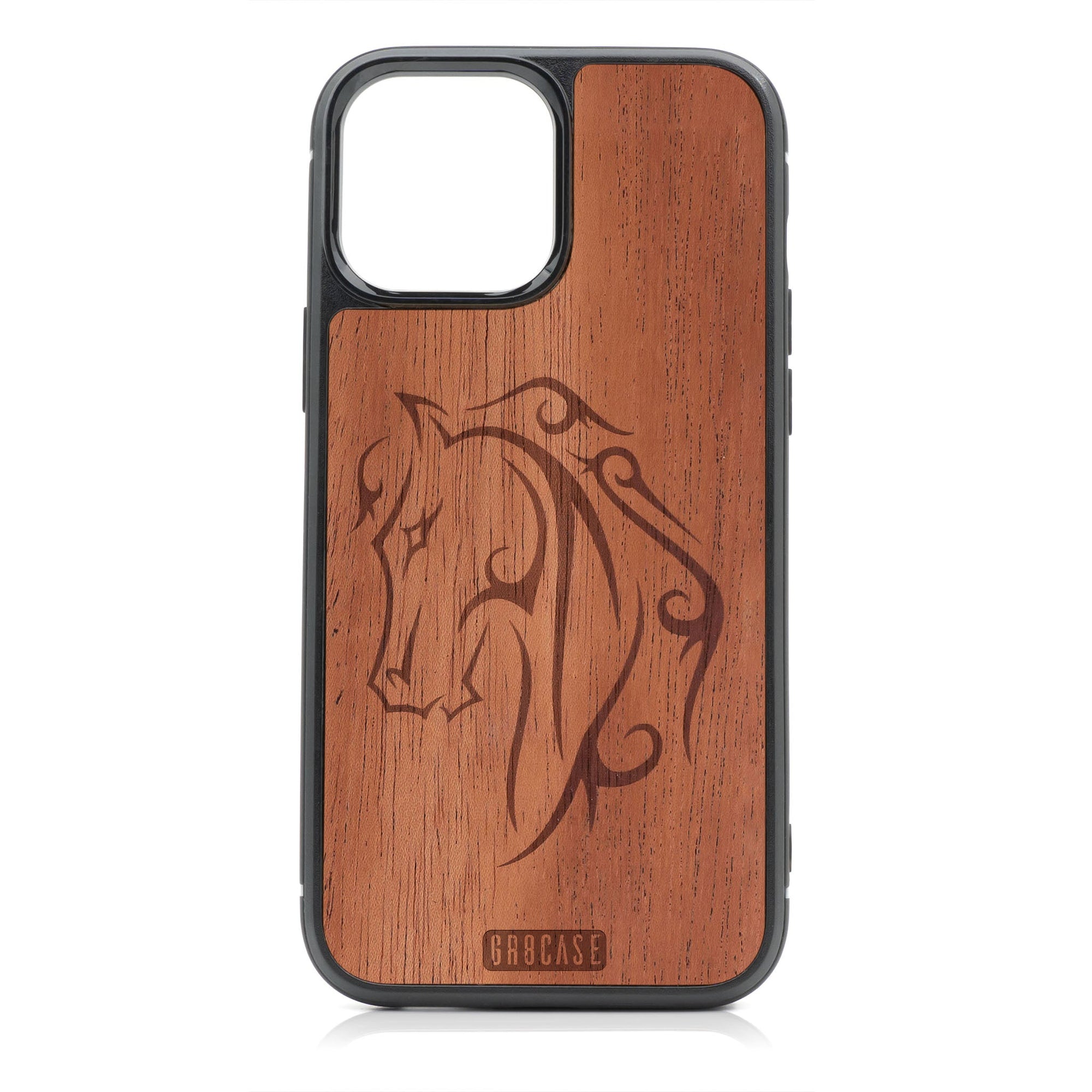 Horse Tattoo Design Wood Case For iPhone 14 Pro Max