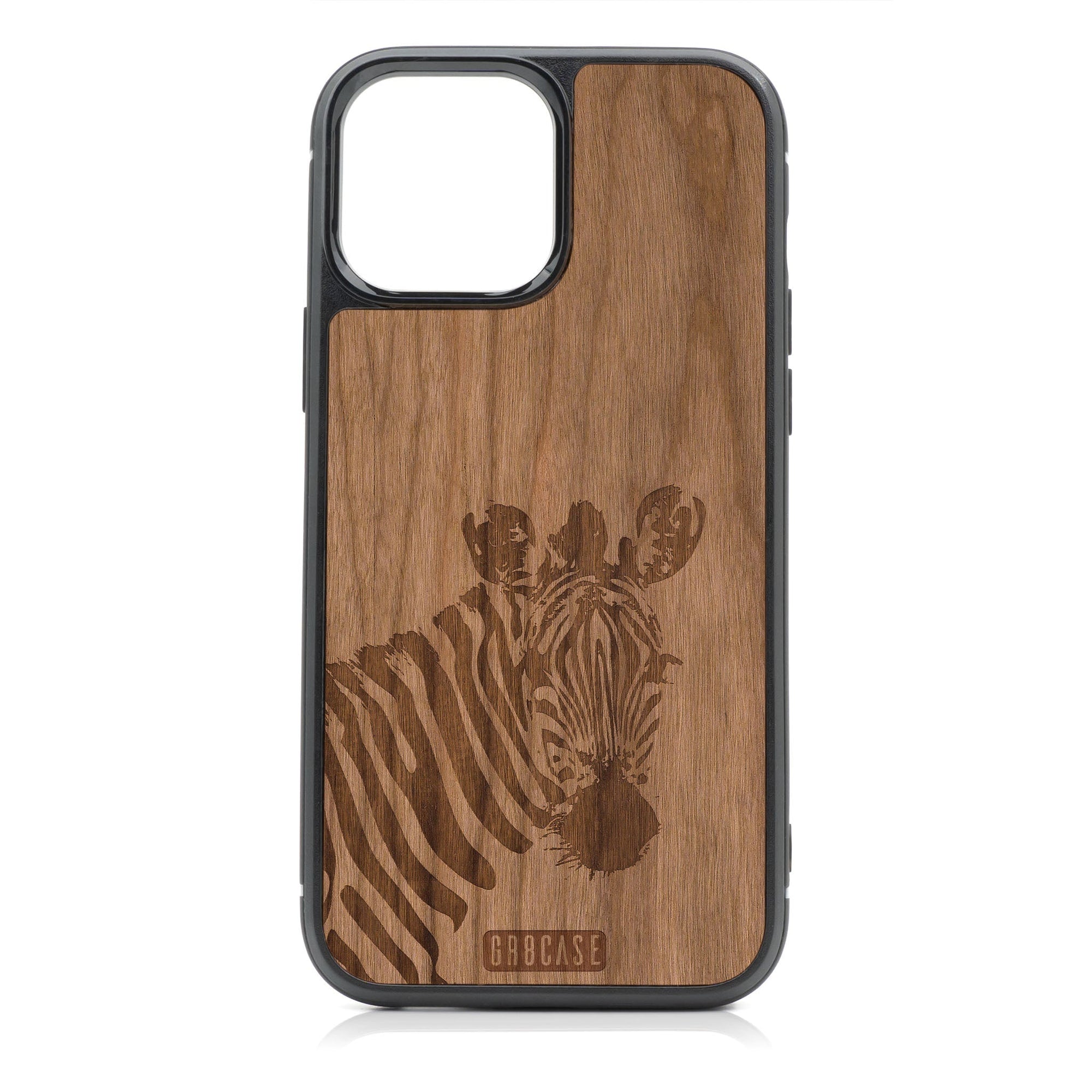 Lookout Zebra Design Wood Case For iPhone 15 Pro Max