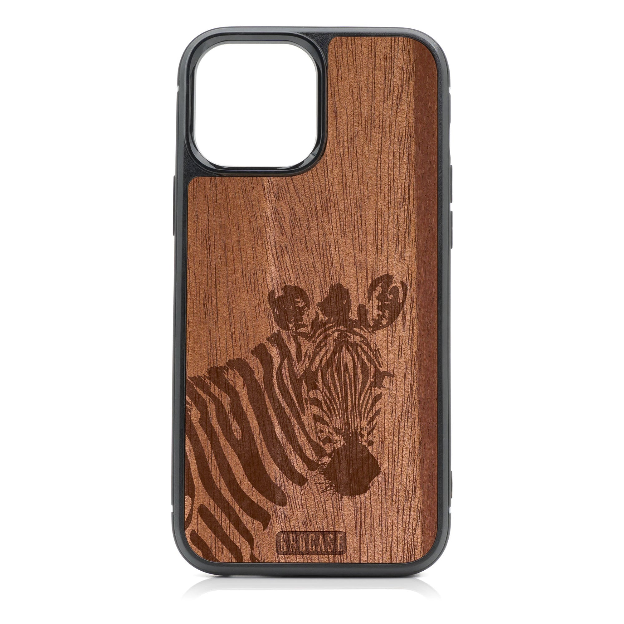 Lookout Zebra Design Wood Case For iPhone 14 Pro Max