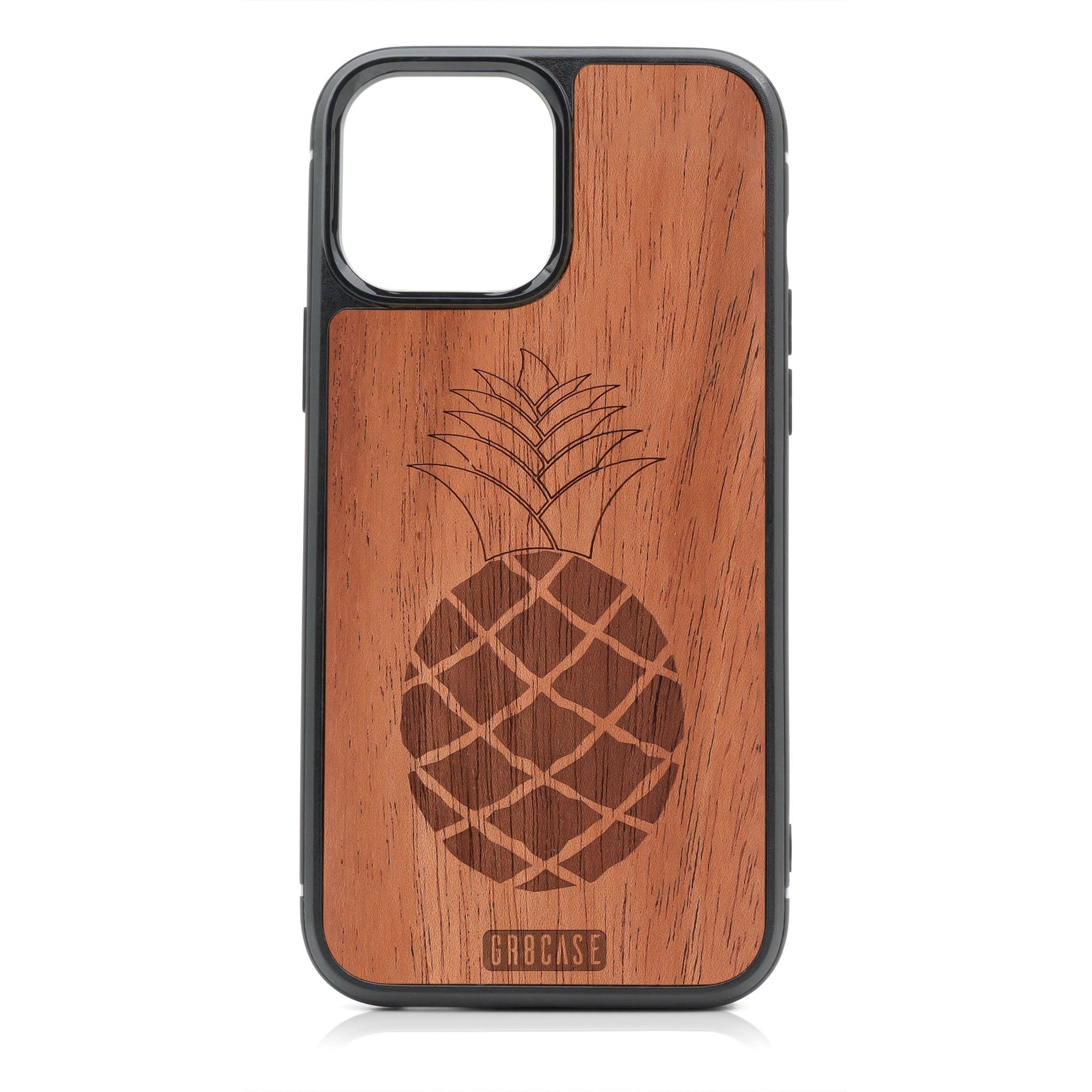Pineapple Design Wood Case For iPhone 15 Pro Max