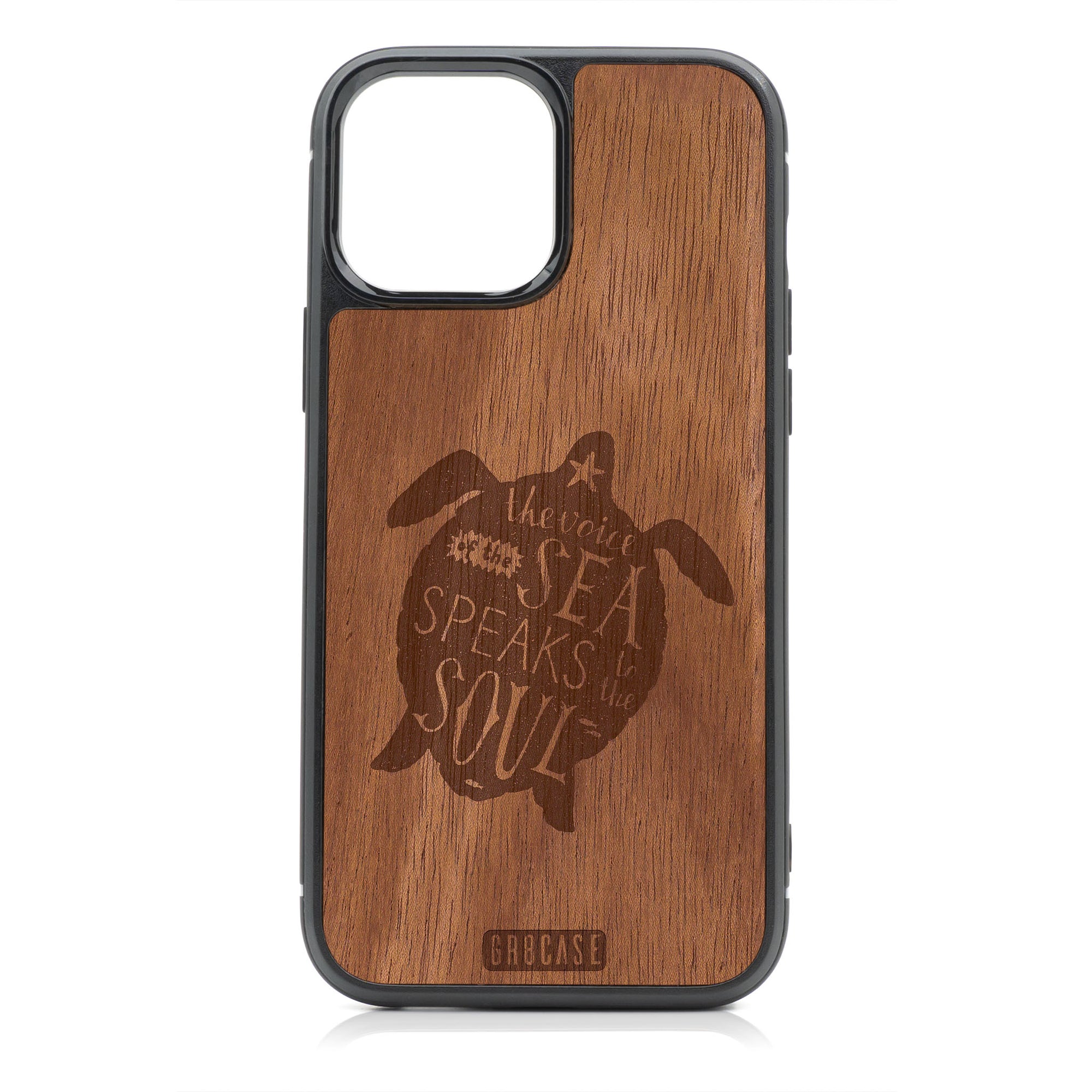 The Voice Of The Sea Speaks To The Soul (Turtle) Design Wood Case For iPhone 13 Pro Max