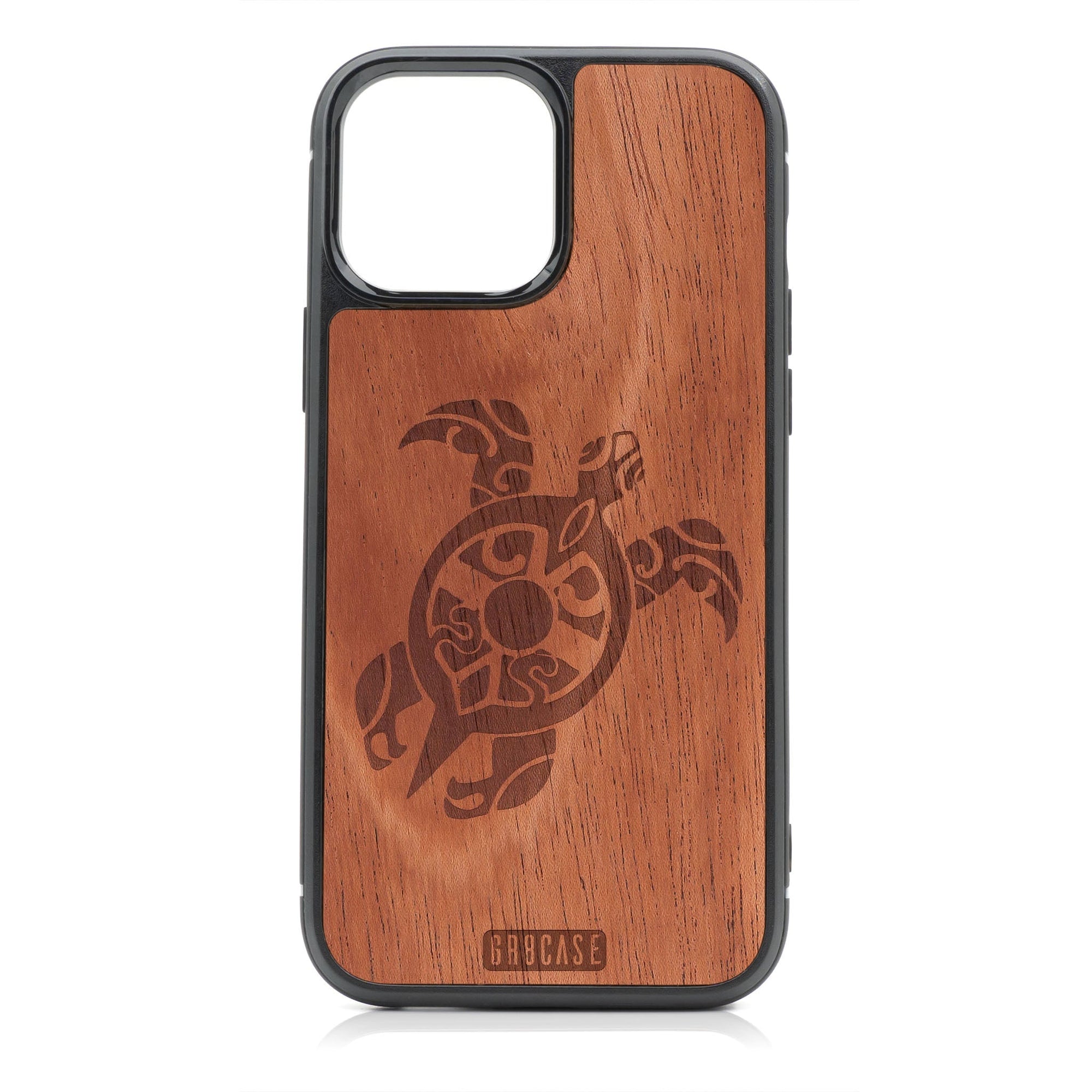 Turtle Design Wood Case For iPhone 15 Pro Max