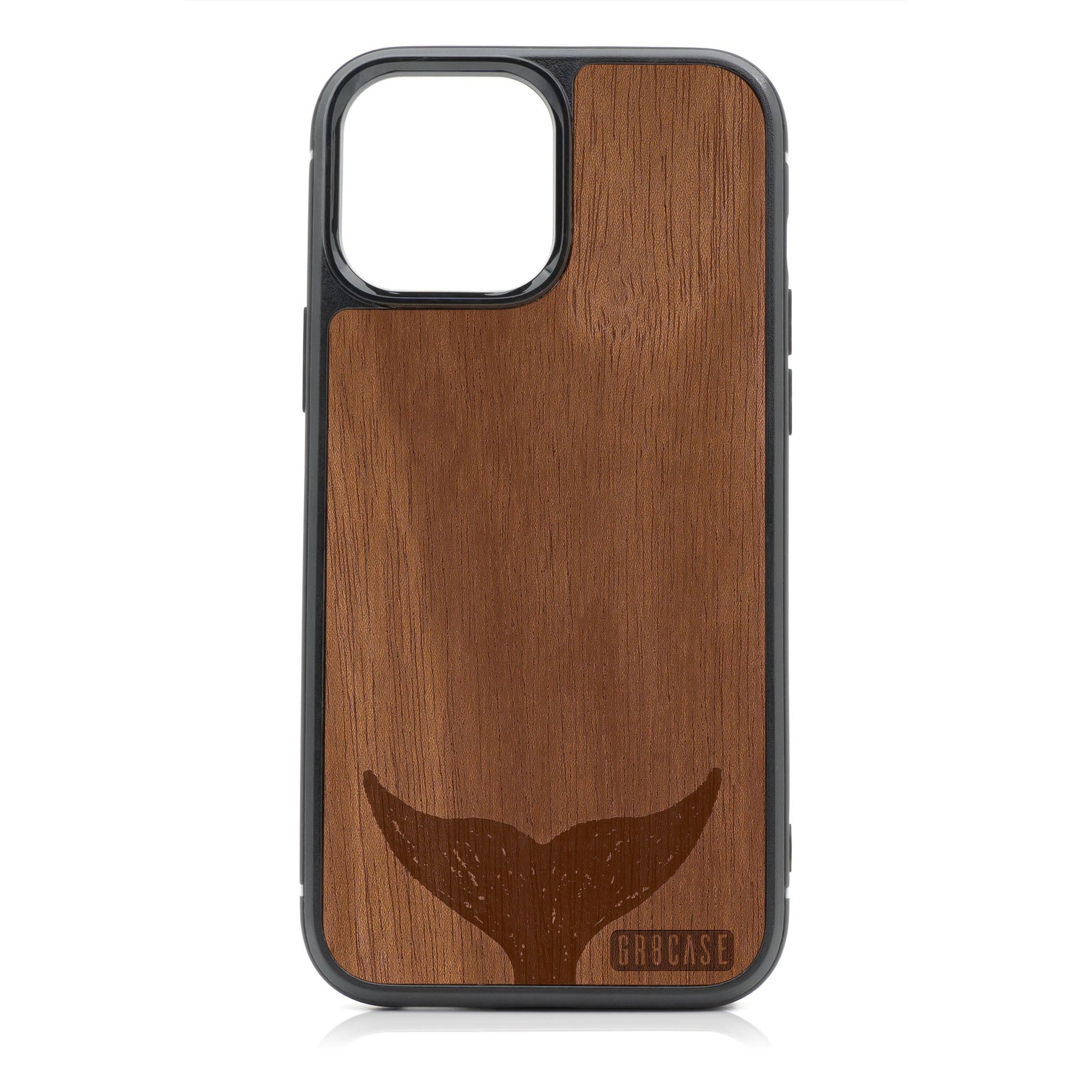 Whale Tail Design Wood Case For iPhone 14 Pro Max