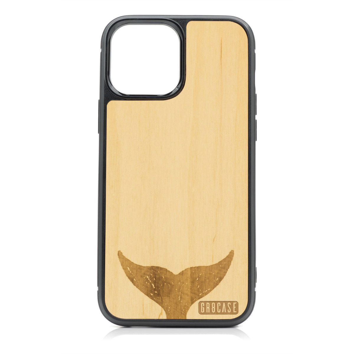 Whale Tail Design Wood Case For iPhone 13 Pro Max