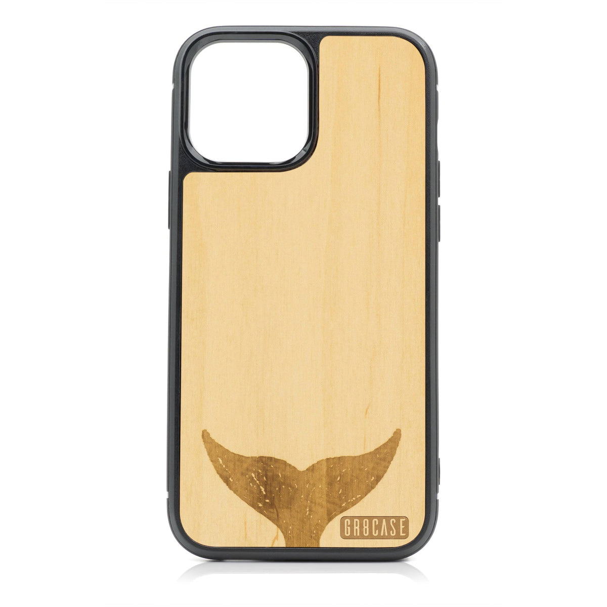 Whale Tail Design Wood Case For iPhone 15 Pro Max