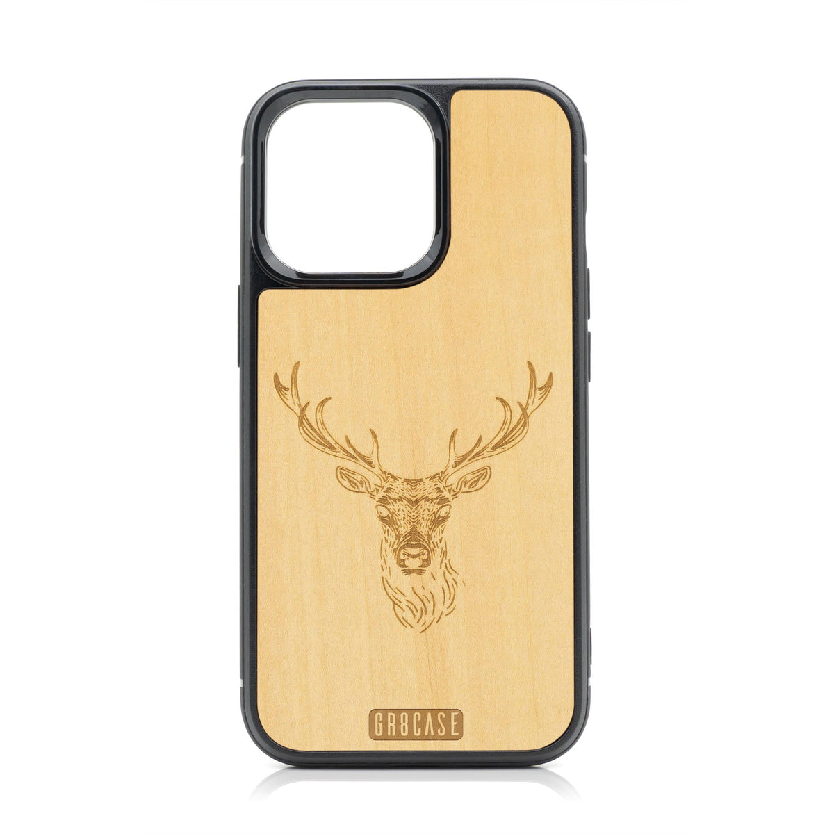 Buck Deer Design Wood Case For iPhone 14 Pro