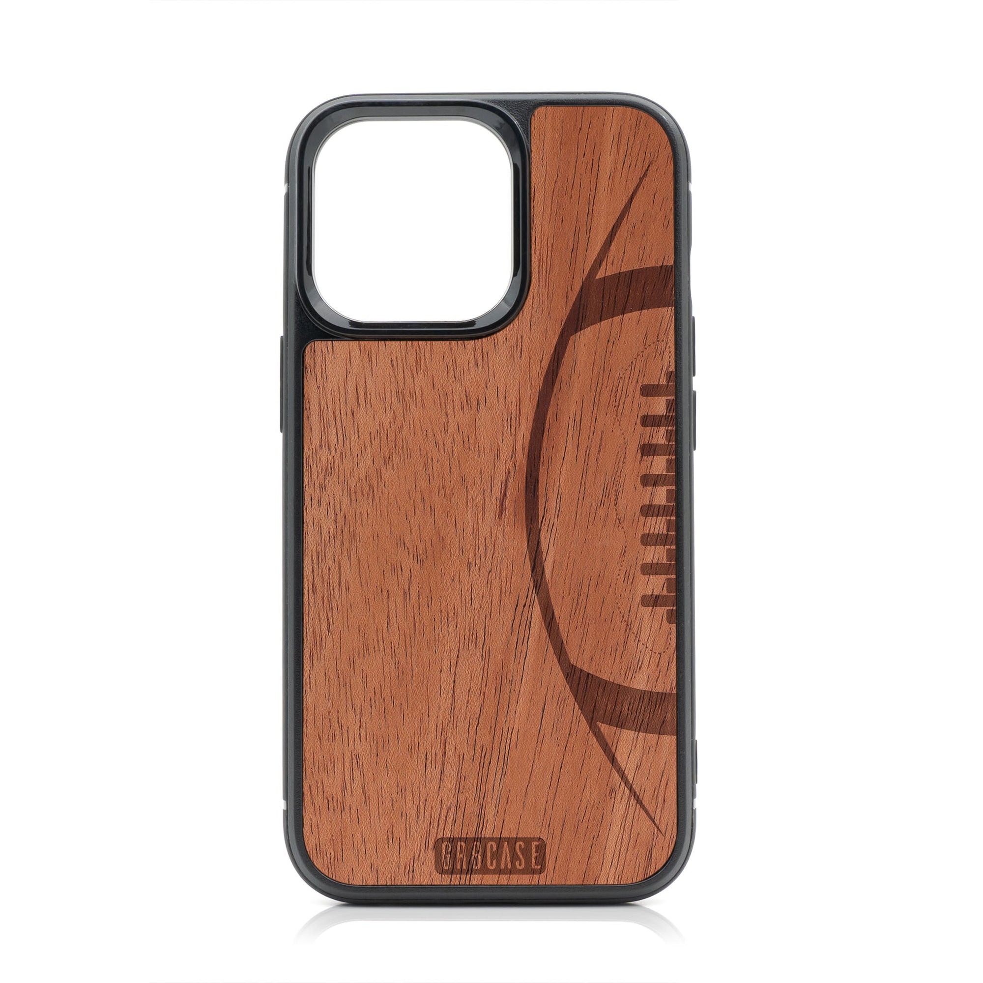 Football Design Wood Case For iPhone 13 Pro