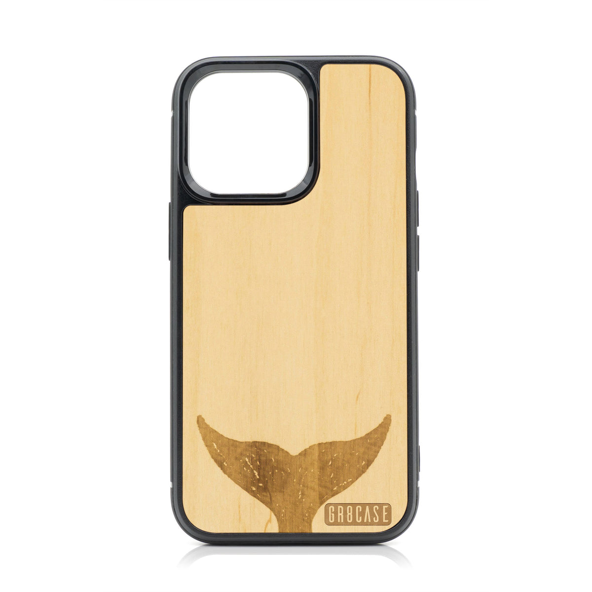 Whale Tail Design Wood Case For iPhone 13 Pro