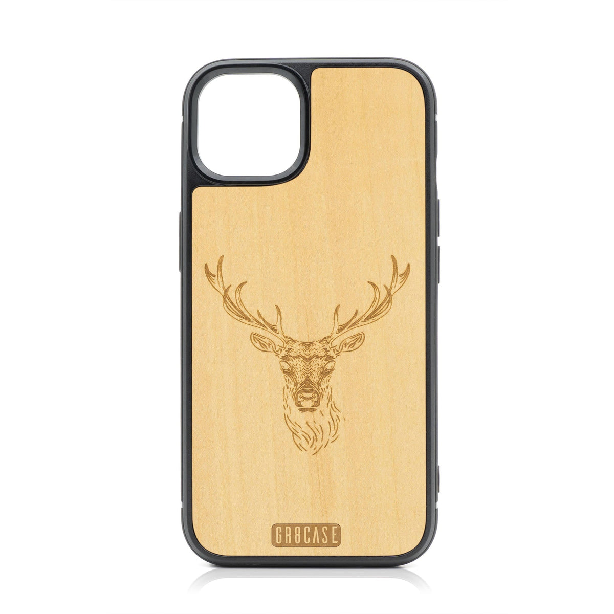 Buck Deer Design Wood Case For iPhone 15