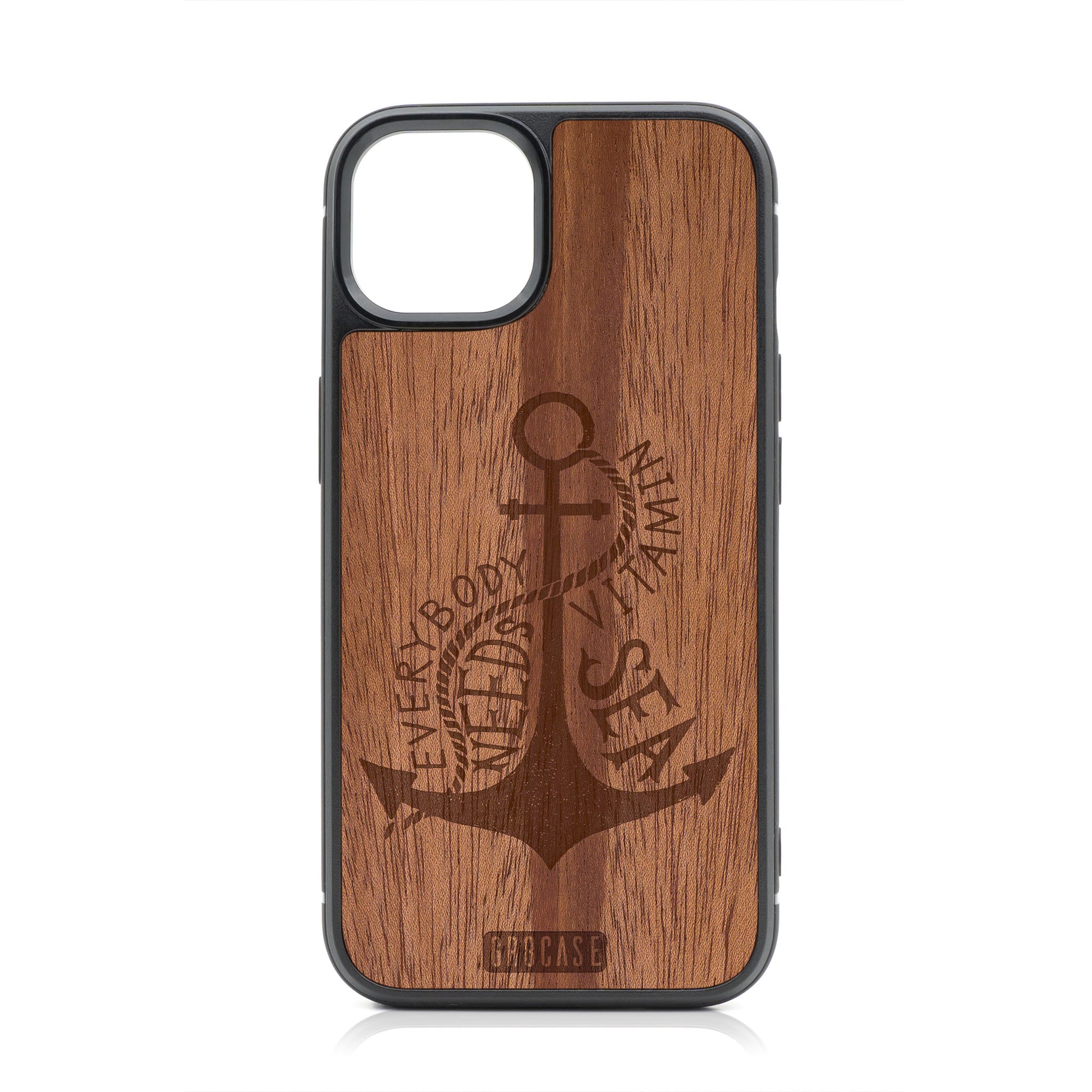 Everybody Needs Vitamin Sea (Anchor) Design Wood Case For iPhone 13