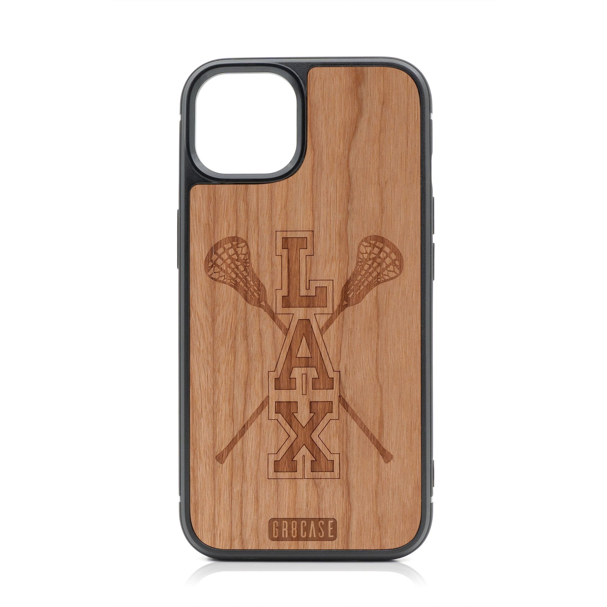 Lacrosse (LAX) Sticks Design Wood Case For iPhone 15